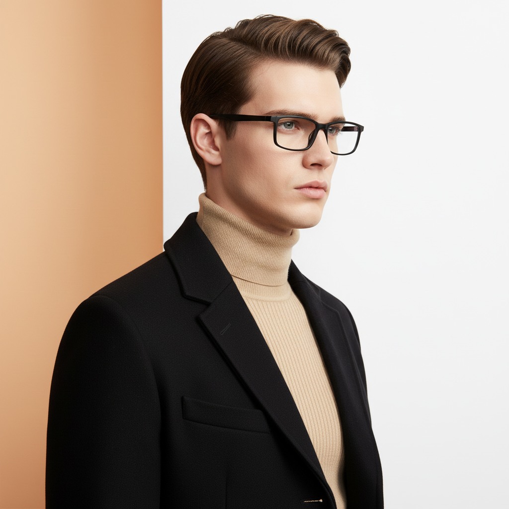 Black Rectangle Frame for Men