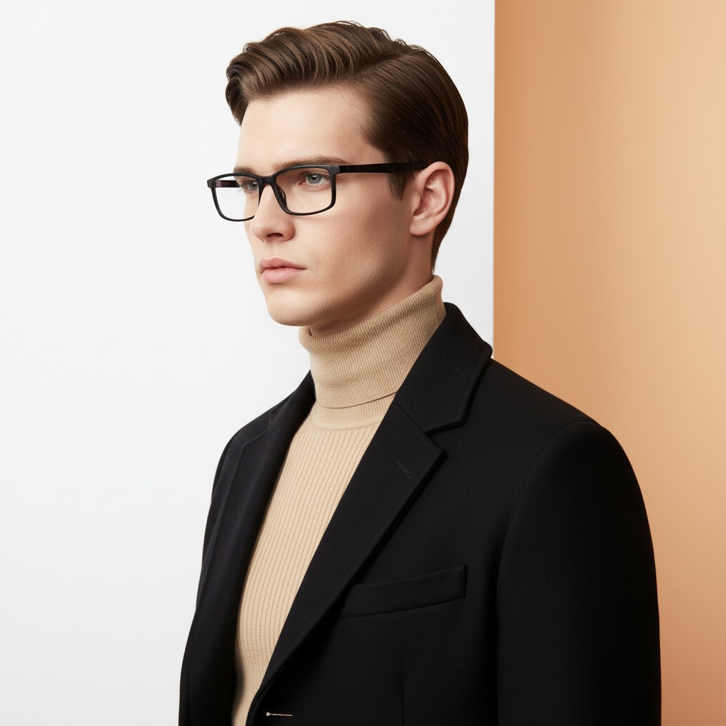 Black Rectangle Frame for Men