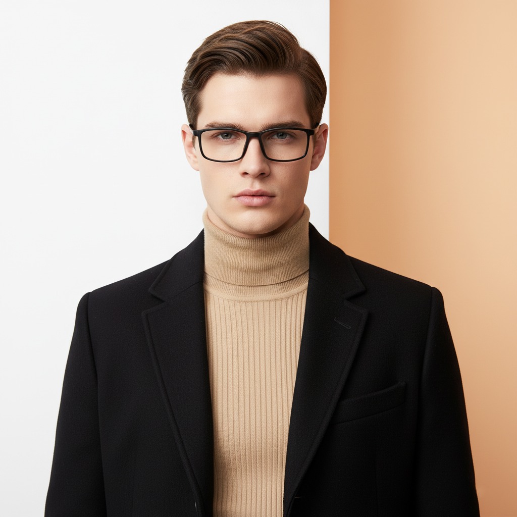 Black Rectangle Frame for Men