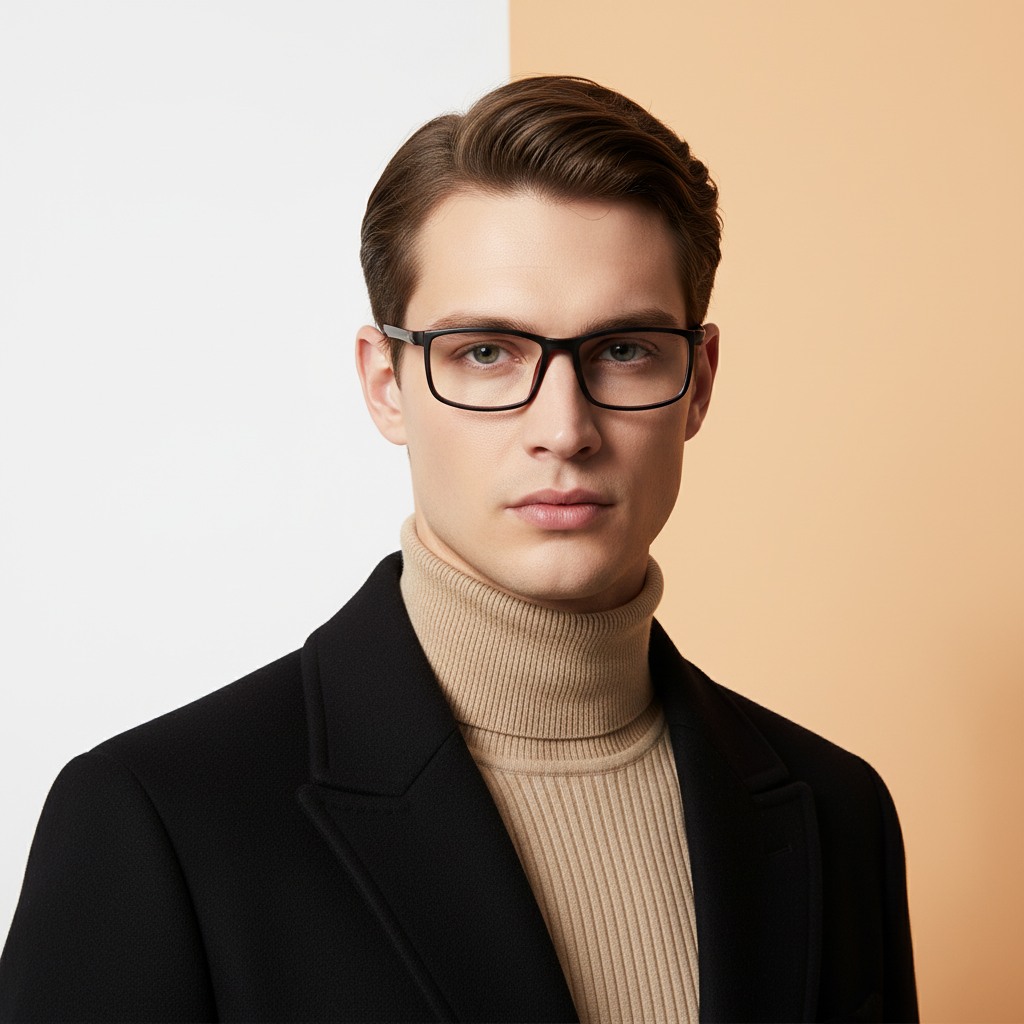 Black Rectangle Frame for Men