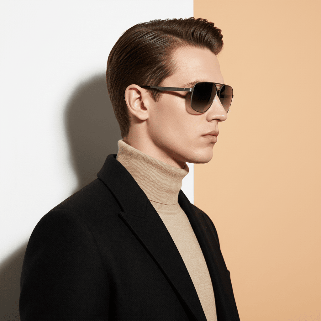 Metallic Square Sunglasses for Men