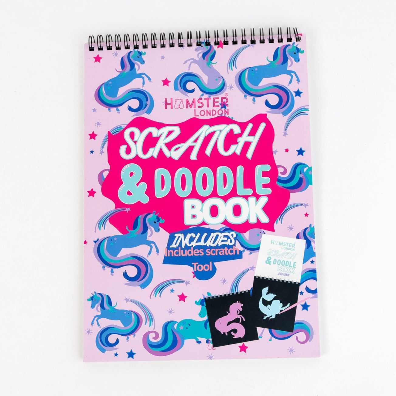 Hamster London Scratch Notebook Unicorn Pink 3Y+