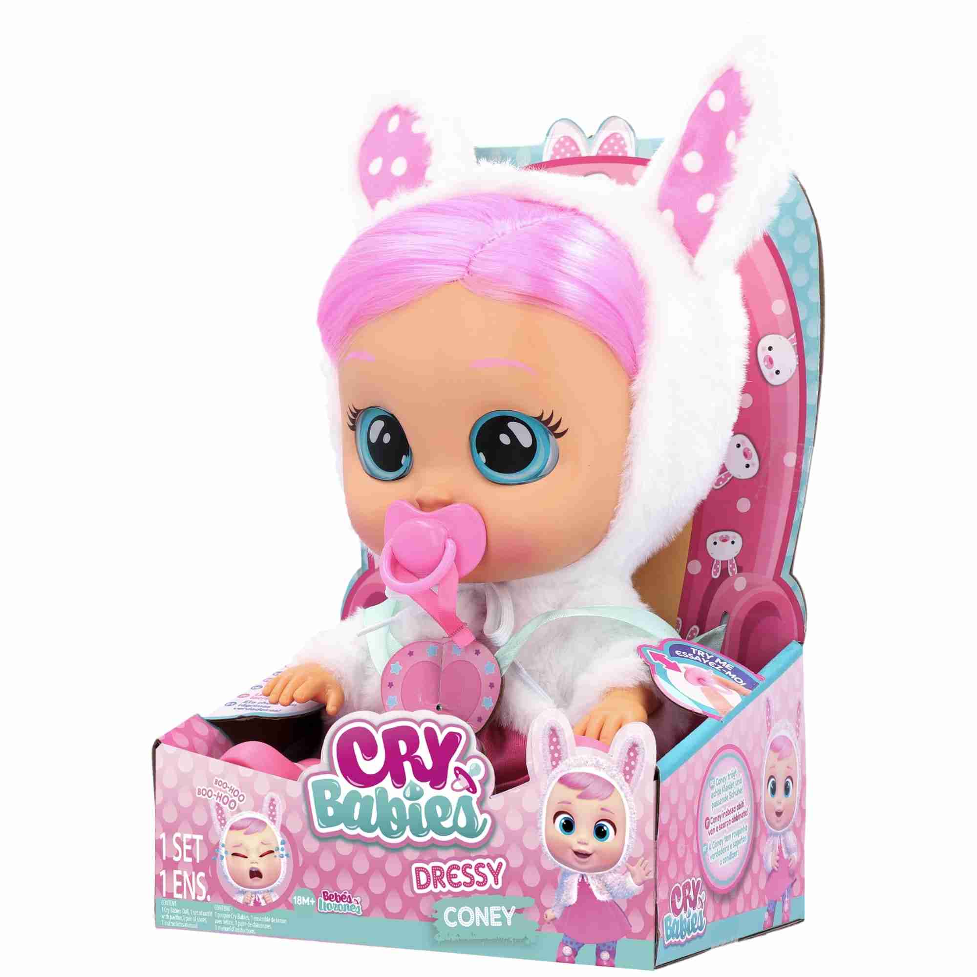 Cry Babies Dressy Coney Dolls For Kids, 18M+