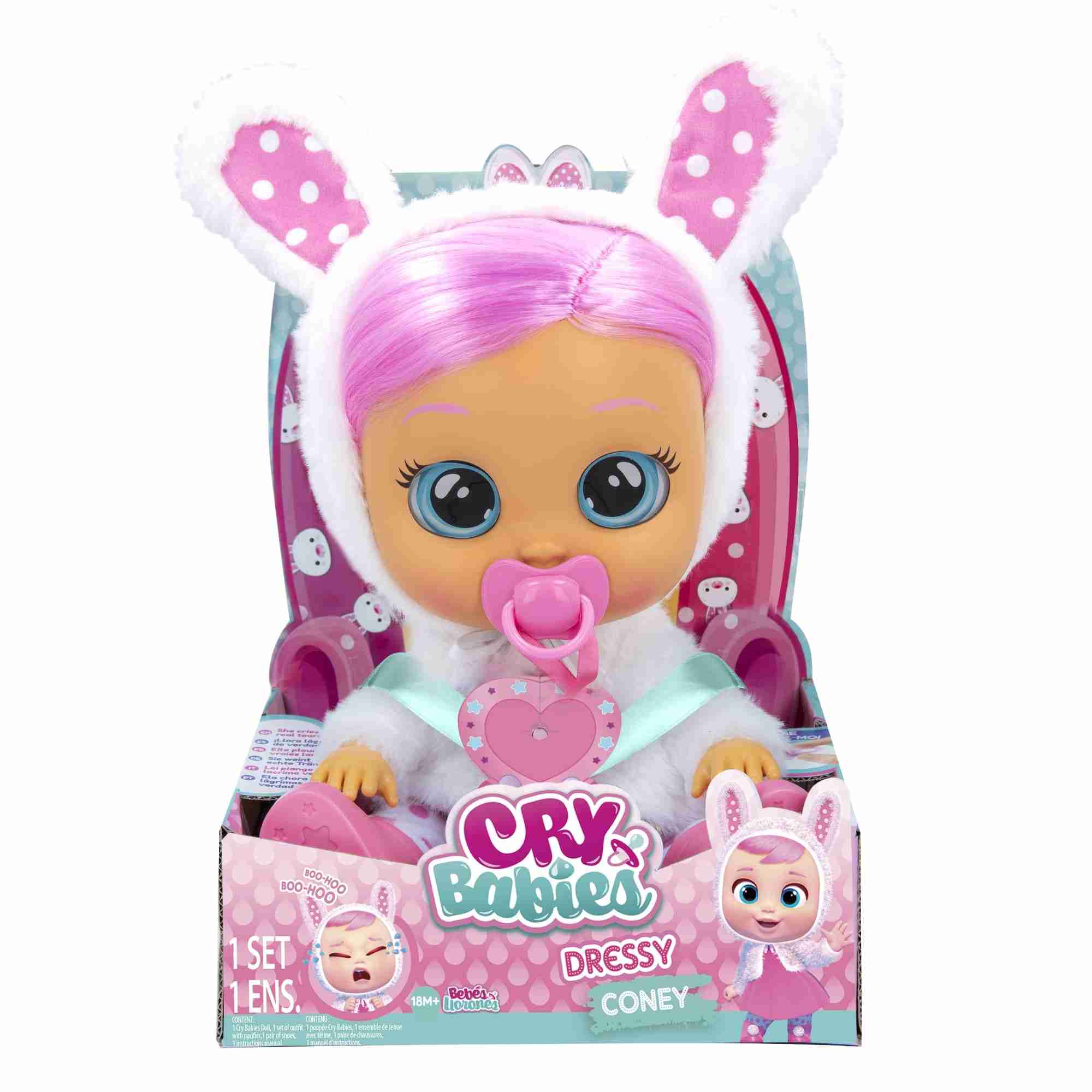 Cry Babies Dressy Coney Dolls For Kids, 18M+