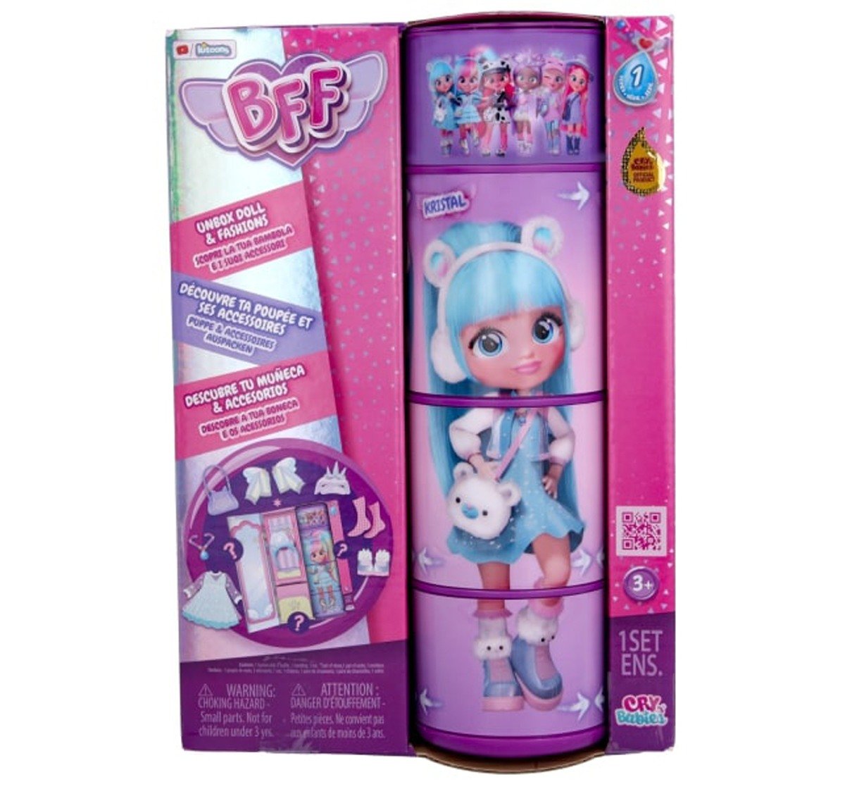 Best Friends Forever Series Fashion Play Doll Kristal with Long Hair & Glass Eyes, Dolls For Kids