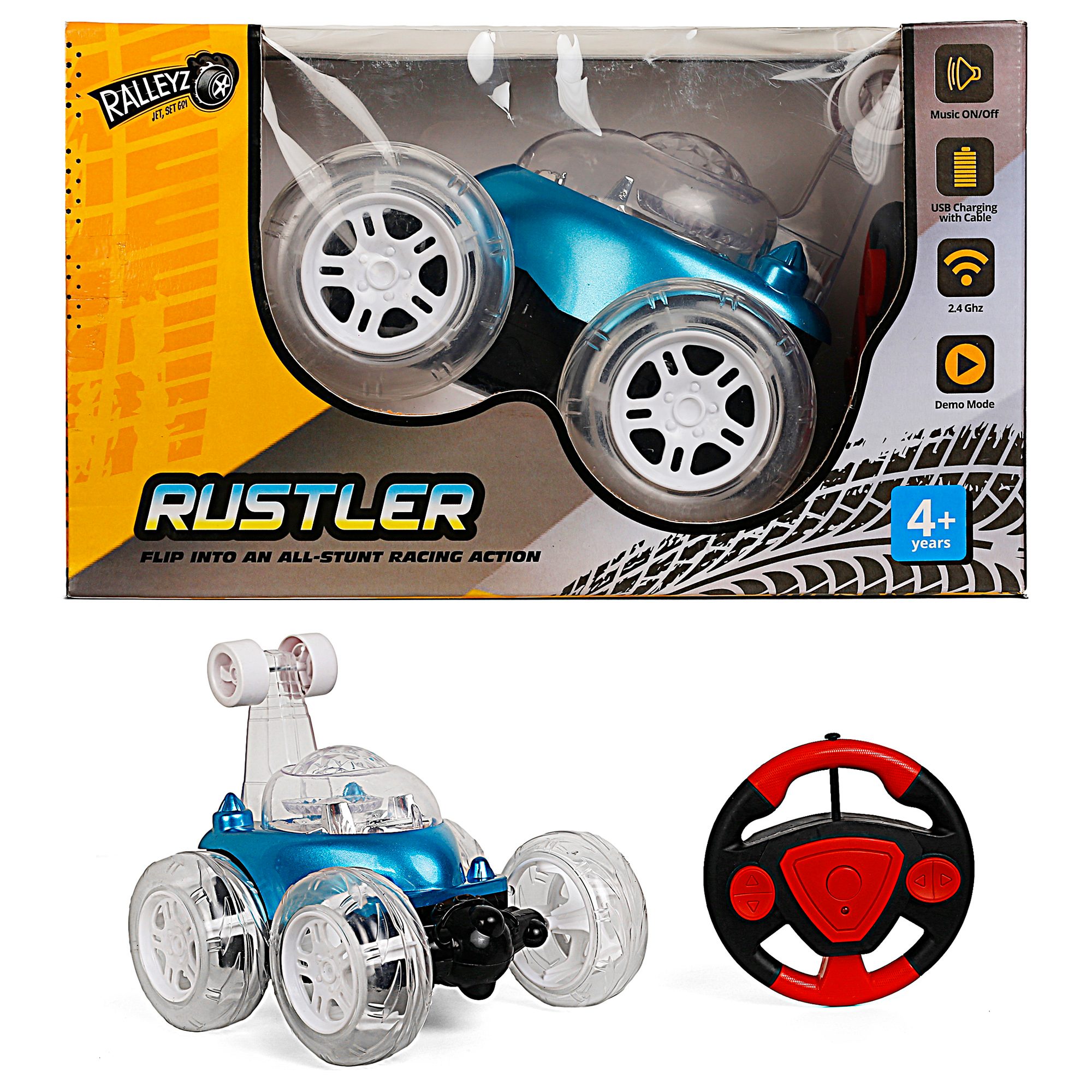 Ralleys Rustler Racing Car, RC Car for Kids, 4Y+, Multicolour