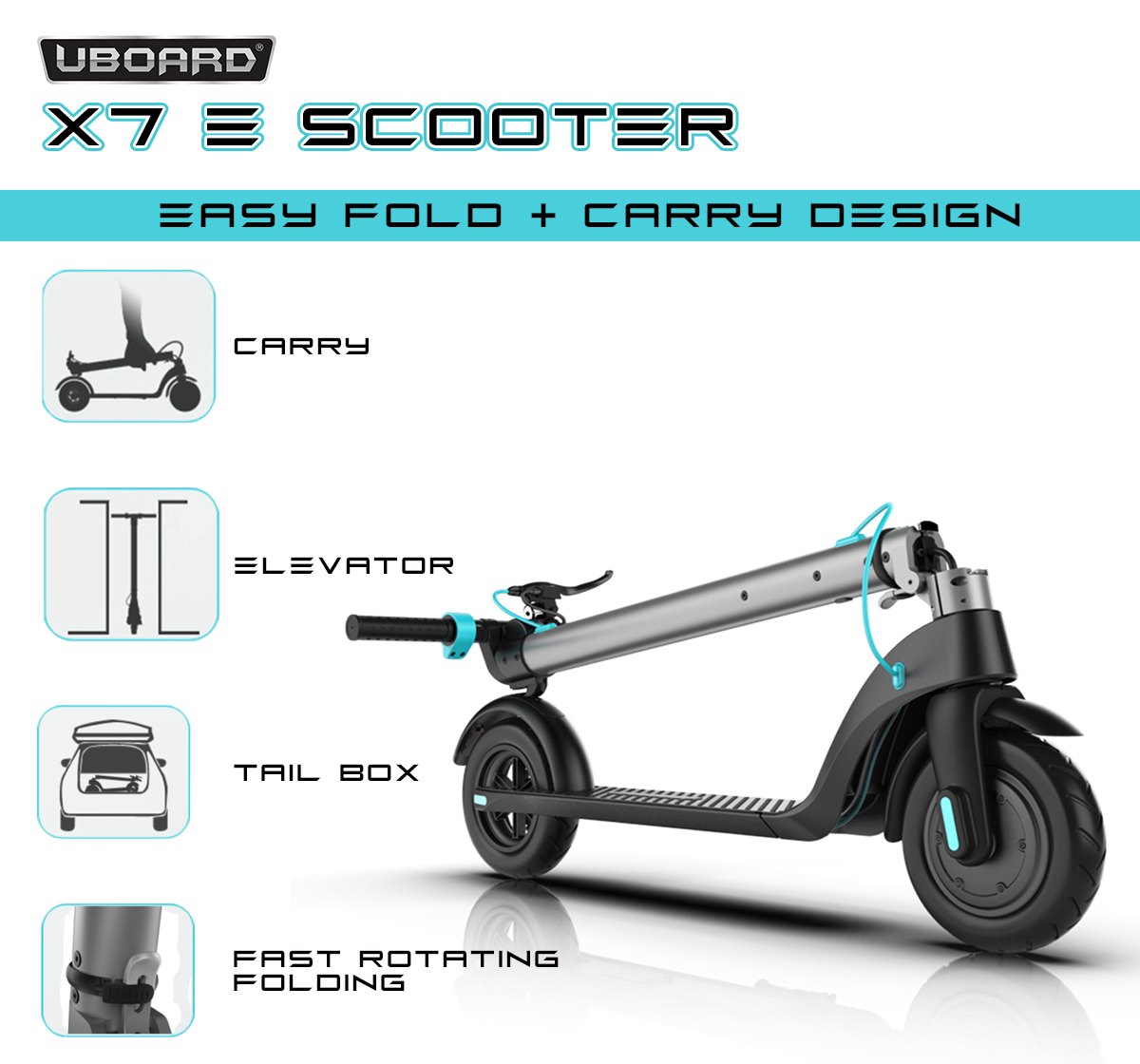 Uboard E X7 E Scooter, Assorted14+