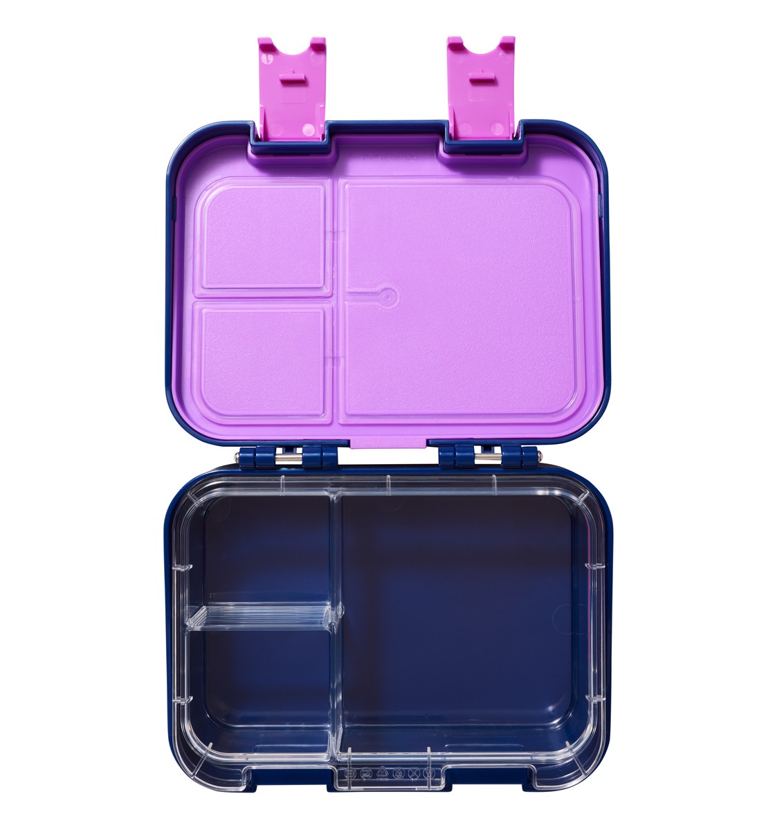 Smiggle Away Bento Lunch Box for Kids with Removable Inner Tray Compartment Microwave Safe Tiffin Box, BPA Free Leak Proof - Navy Blue, 3Y+