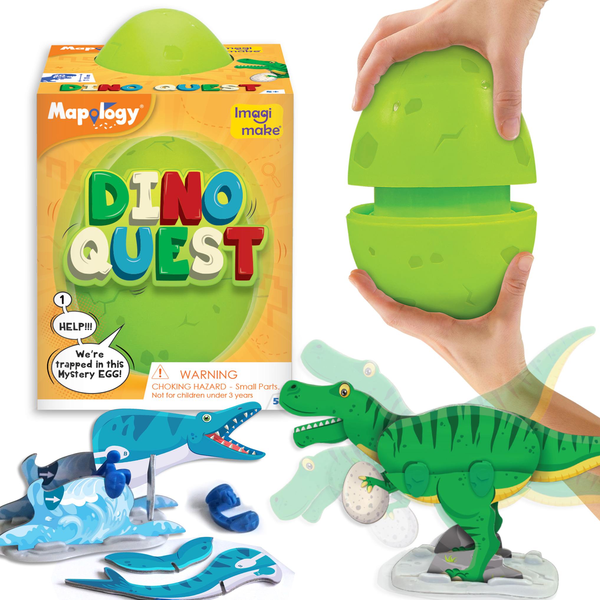 Imagimake Mapology: Dino Quest, 3D Puzzles For Kids, Green, 5Y+