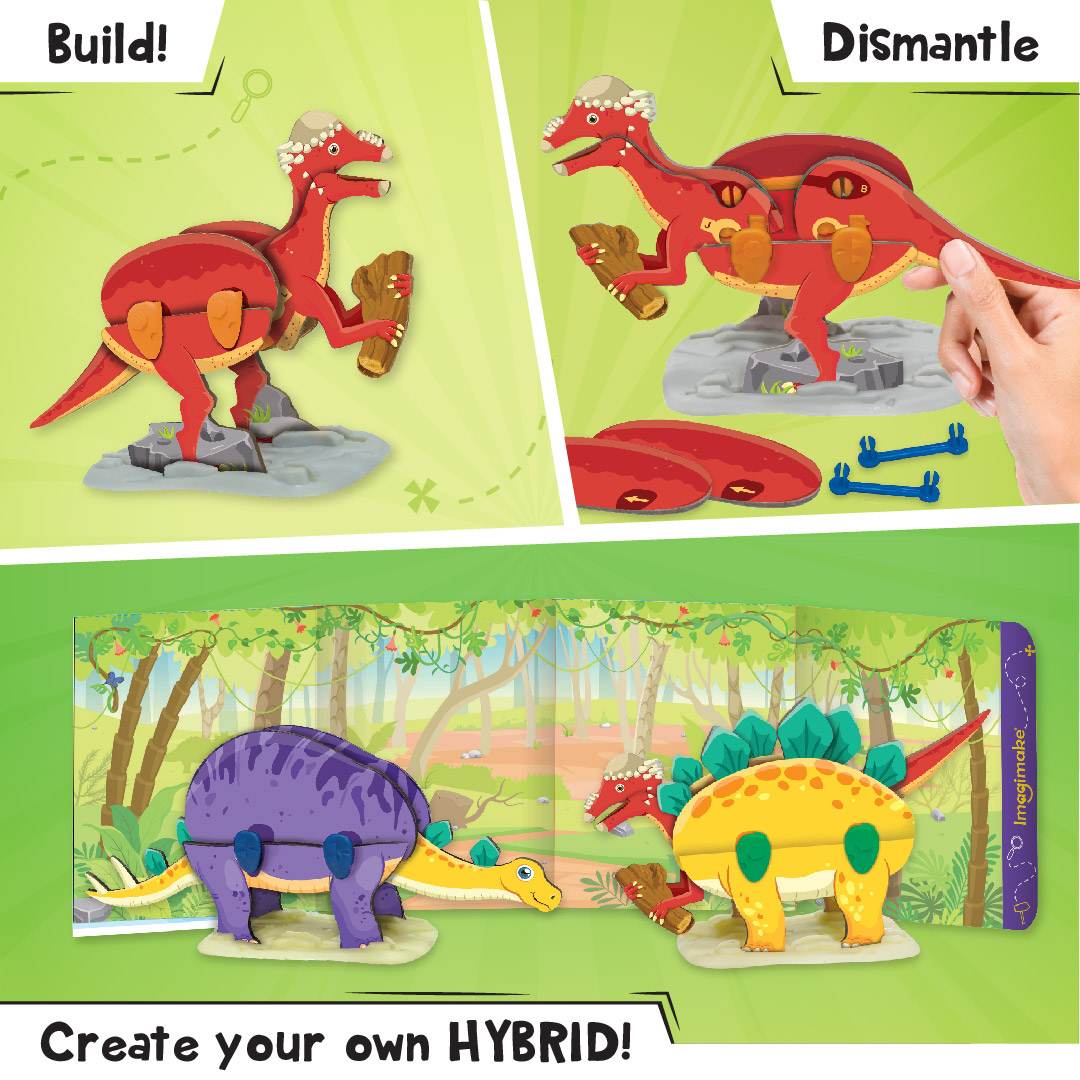 Imagimake Mapology: Dino Quest, 3D Puzzles For Kids, Blue, 5Y+