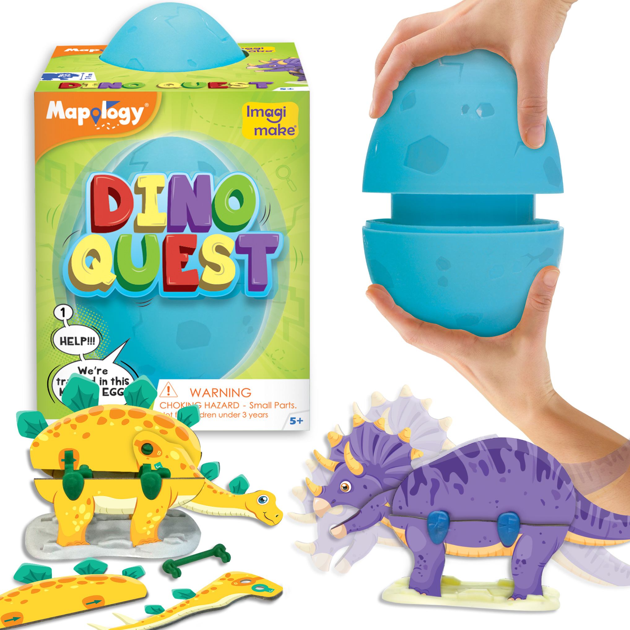 Imagimake Mapology: Dino Quest, 3D Puzzles For Kids, Blue, 5Y+