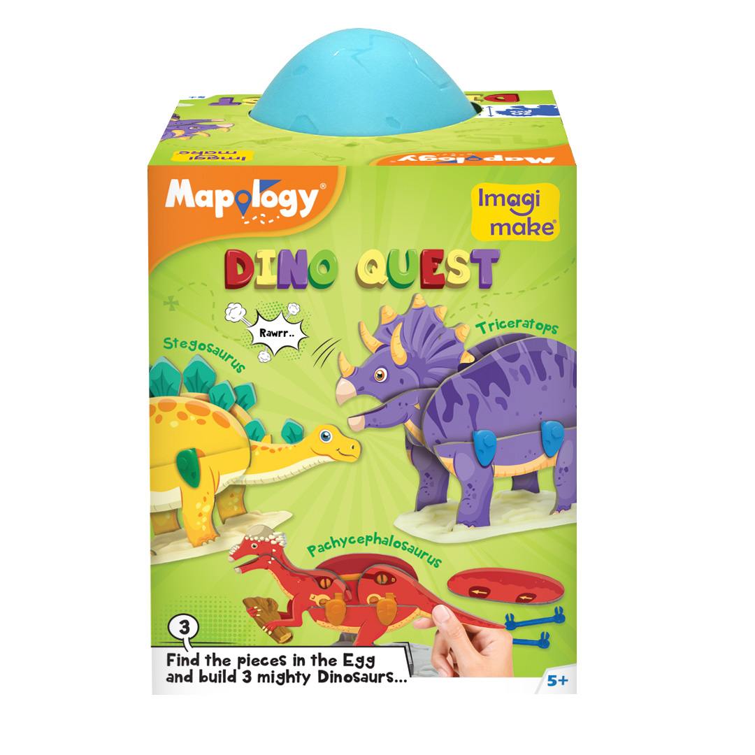 Imagimake Mapology: Dino Quest, 3D Puzzles For Kids, Blue, 5Y+