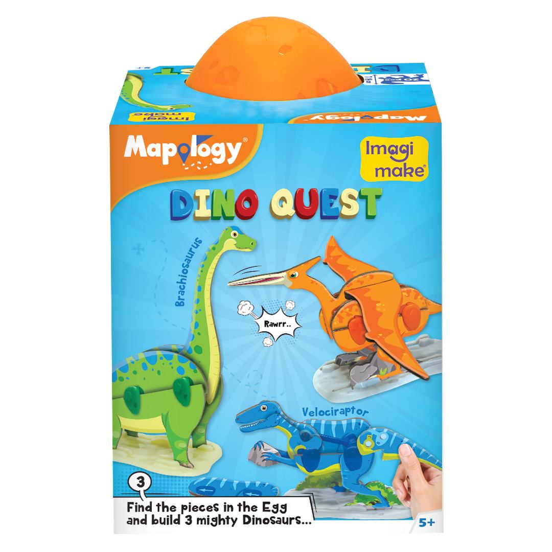 Imagimake Mapology: Dino Quest, 3D Puzzles For Kids, Orange, 5Y+