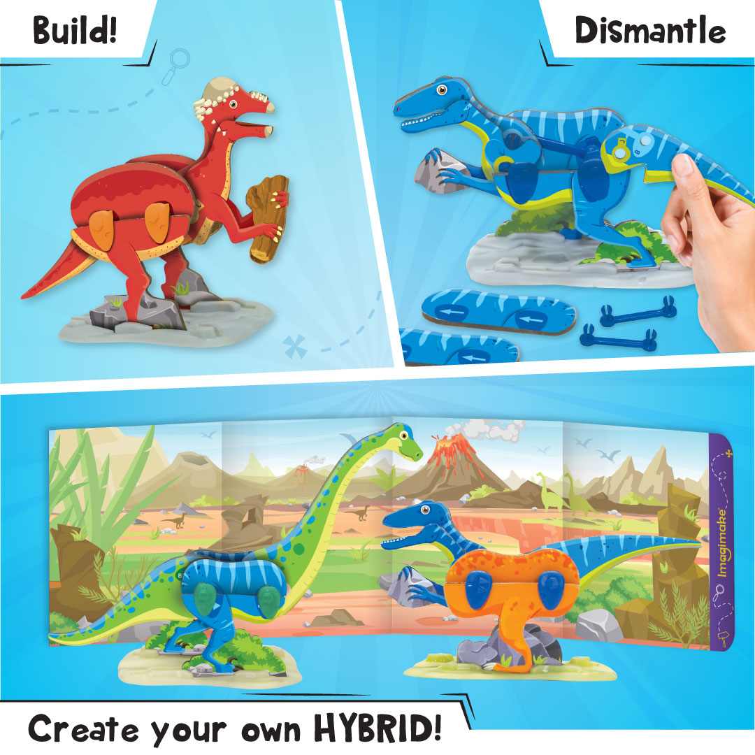 Imagimake Mapology: Dino Quest, 3D Puzzles For Kids, Orange, 5Y+