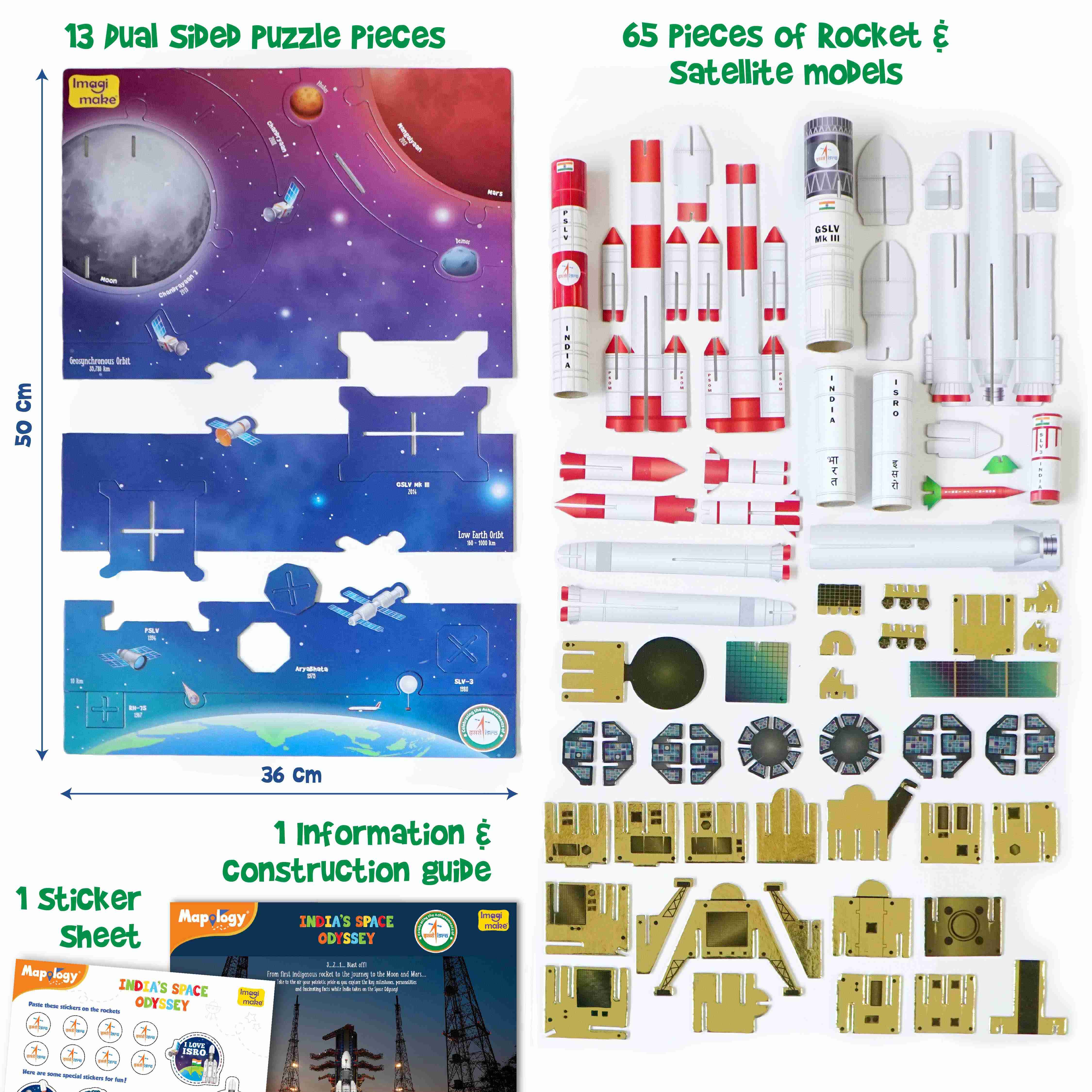 Imagimake Mapology : India'S Space Odyssey, 3D Puzzles For Kids, 7Y+