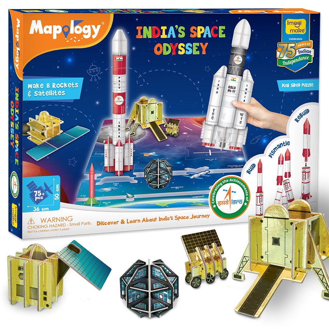 Imagimake Mapology : India'S Space Odyssey, 3D Puzzles For Kids, 7Y+