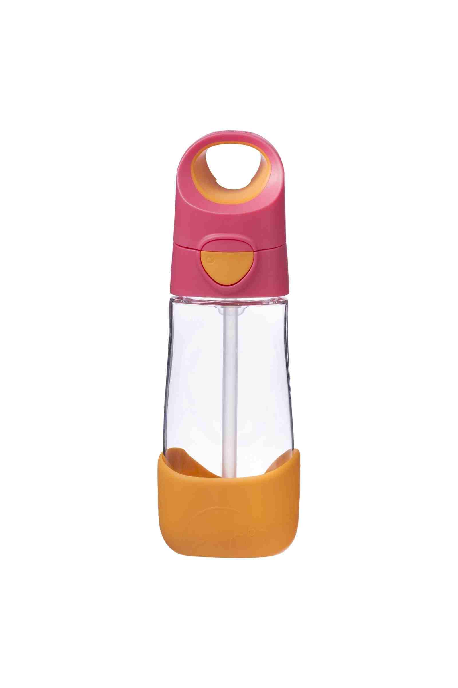 b.box Tritan Straw Drink Bottle 450ml Pink - Pink Orange
