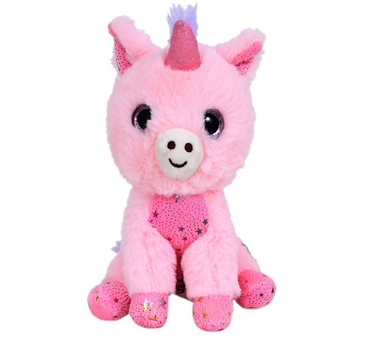 Mirada Plush Stuffed Animal Pink Foil Glitter Eye Unicorn Soft Toy, 18cm, 3Y+, Pink