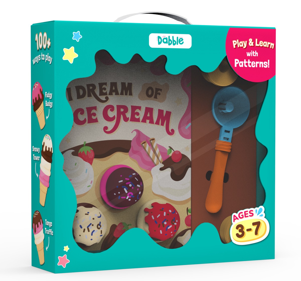 Dabble Pretend Play Ice-Cream Playset by Playshifu, Dream of Ice Cream, Ice Cream Toy, Kids for 3Y+, Multicolour