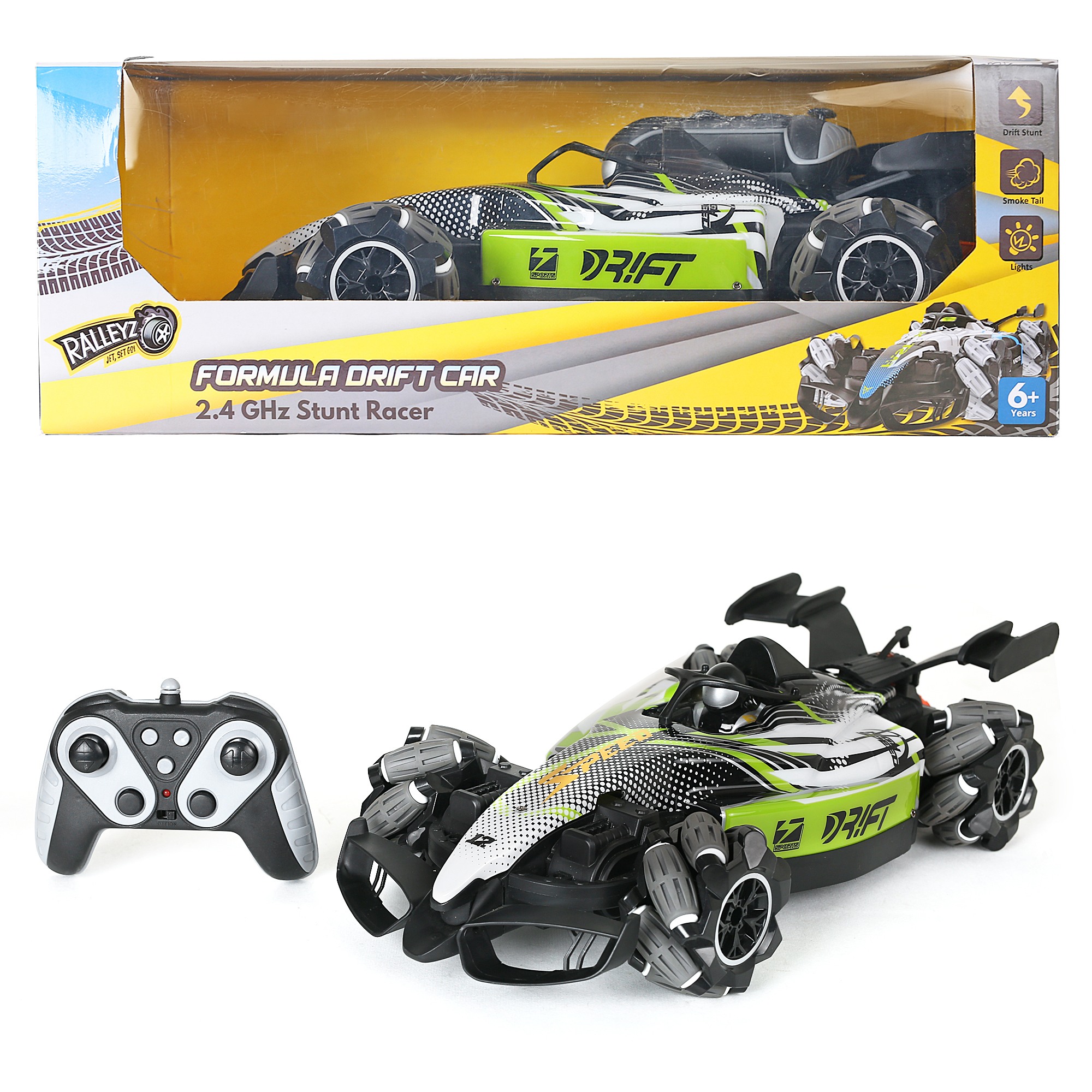 Ralleyz Formula Drift Car Remote Control Car for Kids, 6Y+, Green