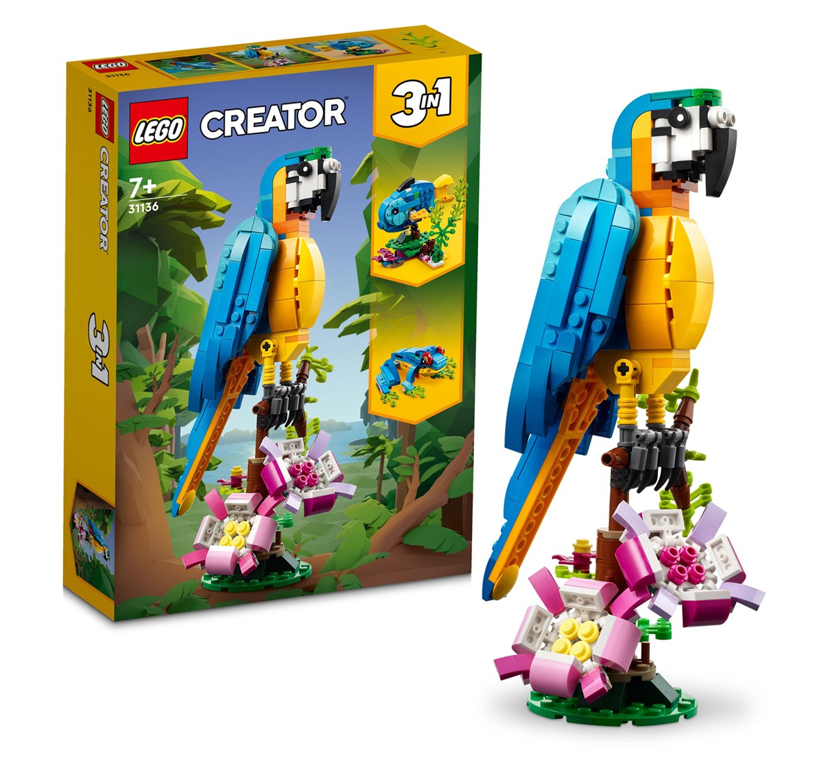 LEGO Creator Exotic Parrot 31136 Building Toy Set 253 Pieces Multicolour 7Y+