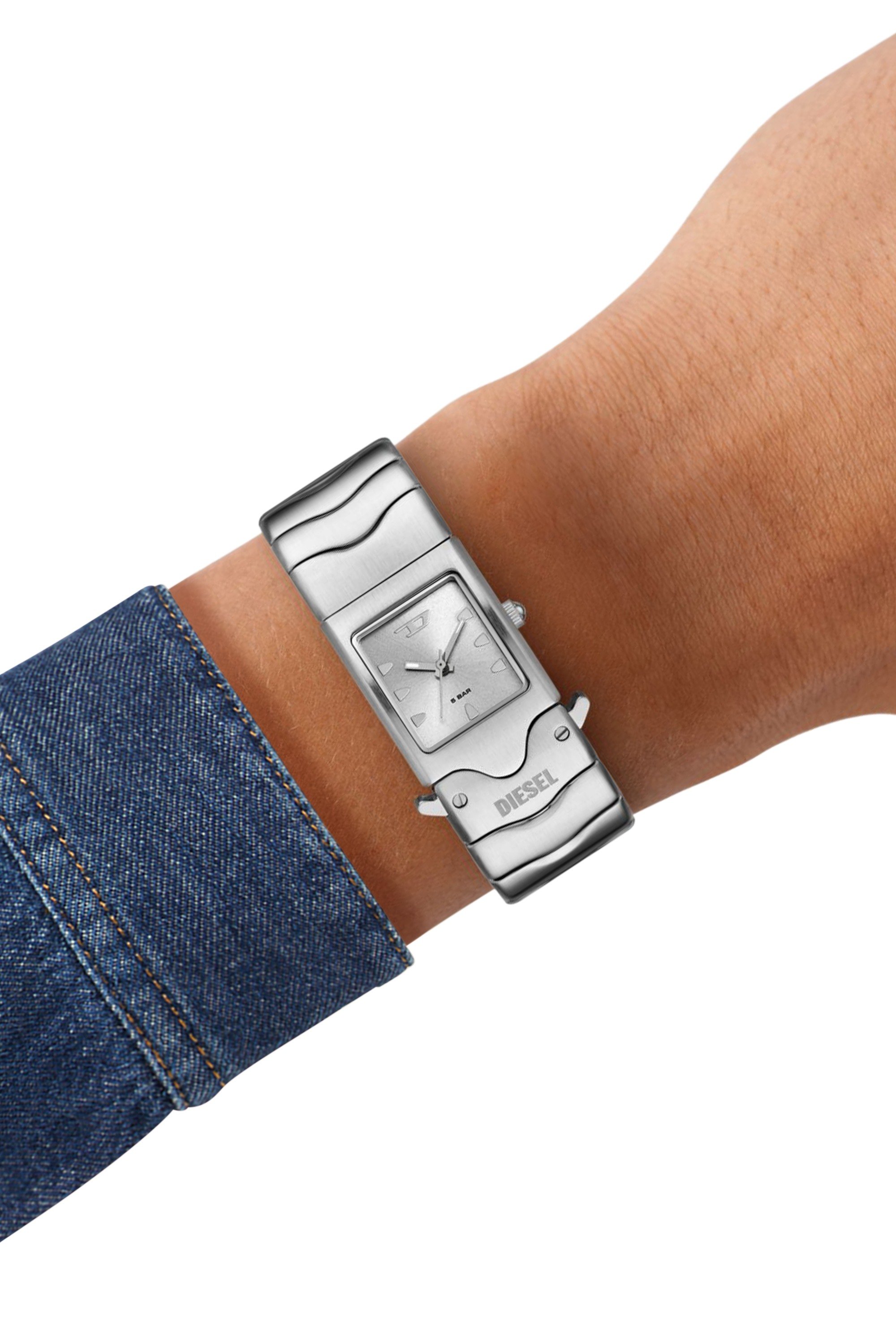 Silver DZ2222- Diesel Closer Three-Hand Stainless Steel Watch