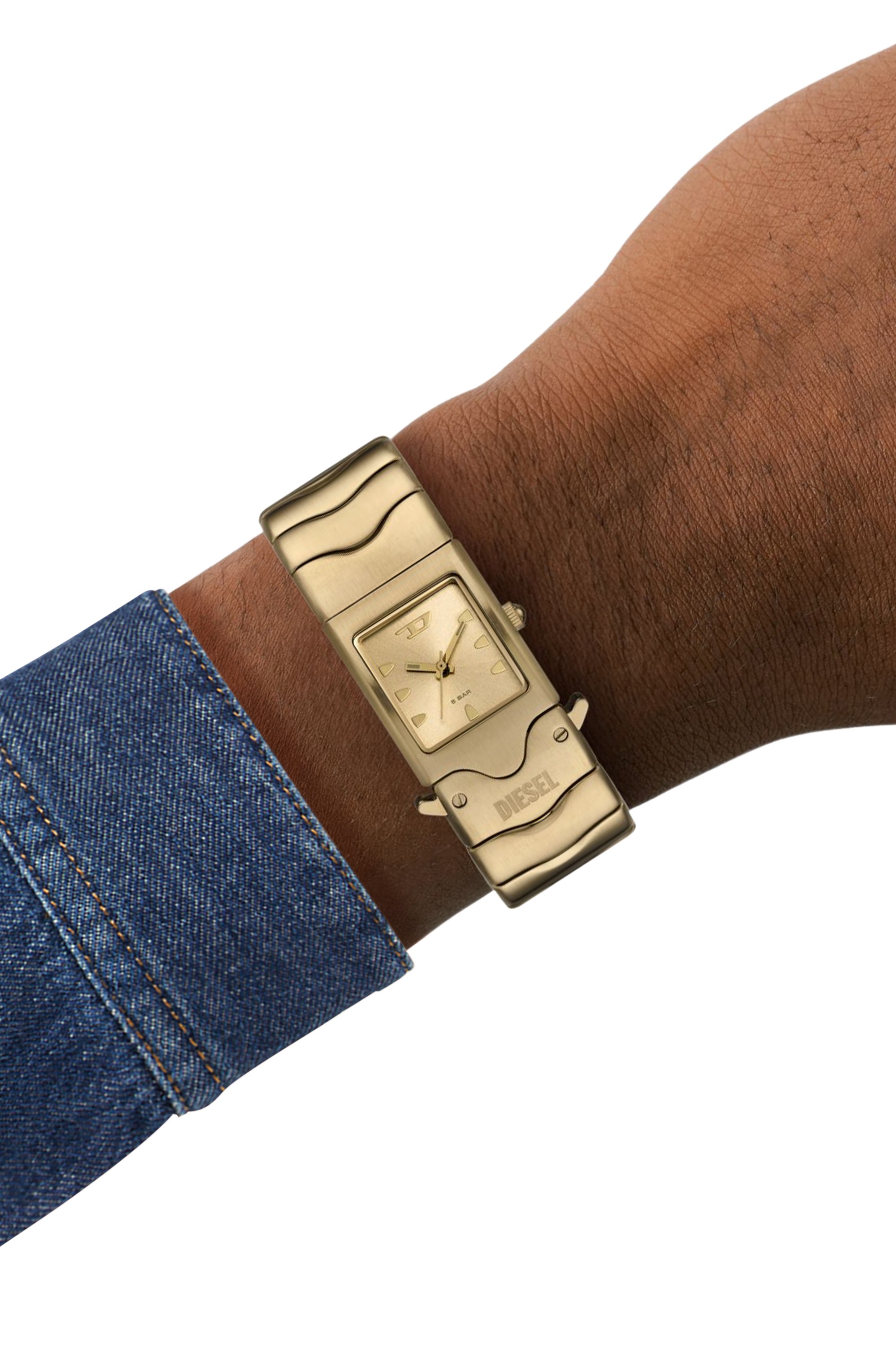 Gold DZ2223- Diesel Closer Three-Hand Gold-Tone Stainless Steel Watch