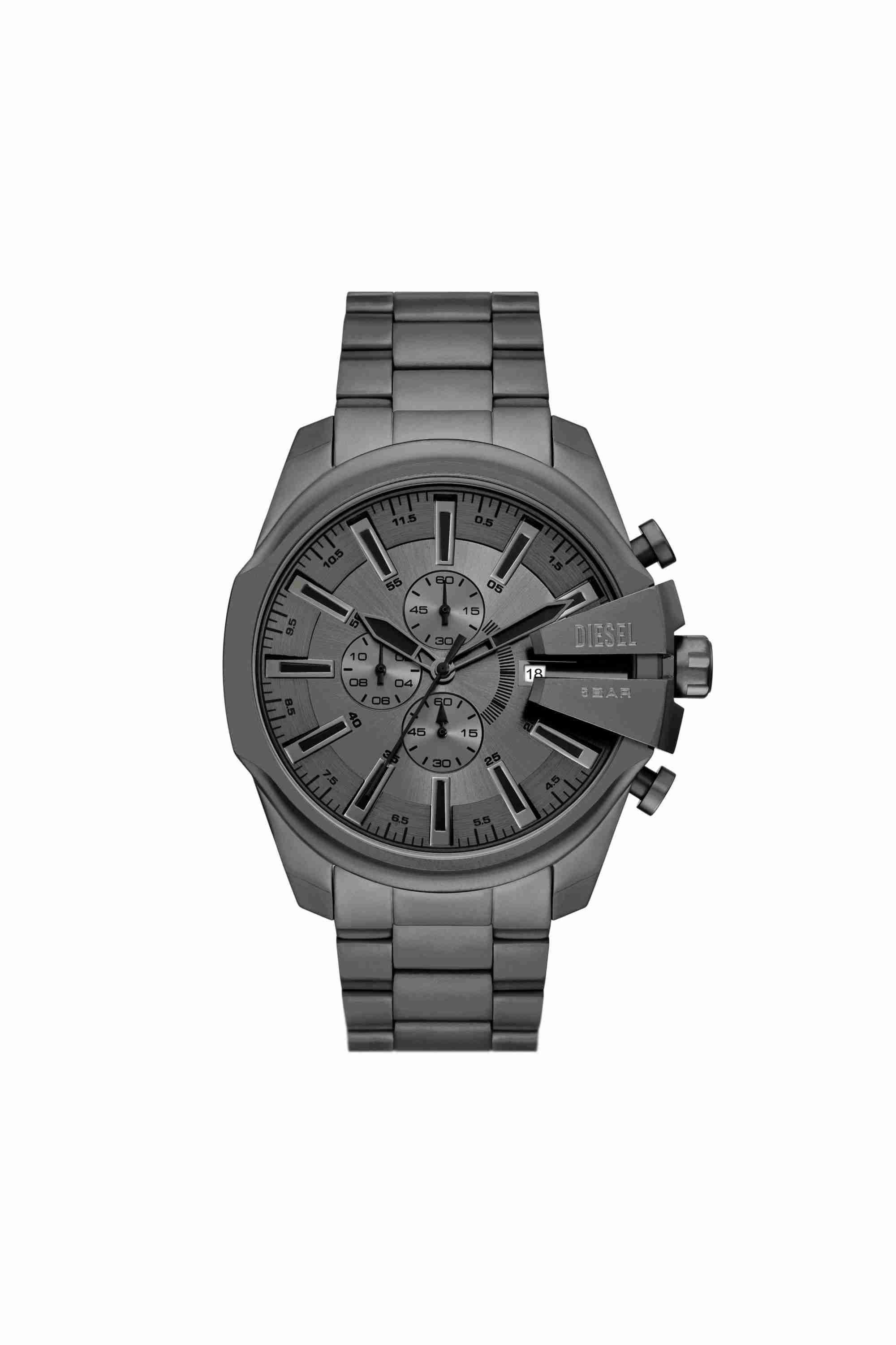 Grey DZ4676- Diesel Mega Chief Slim Chronograph Gray Stainless Steel Watch