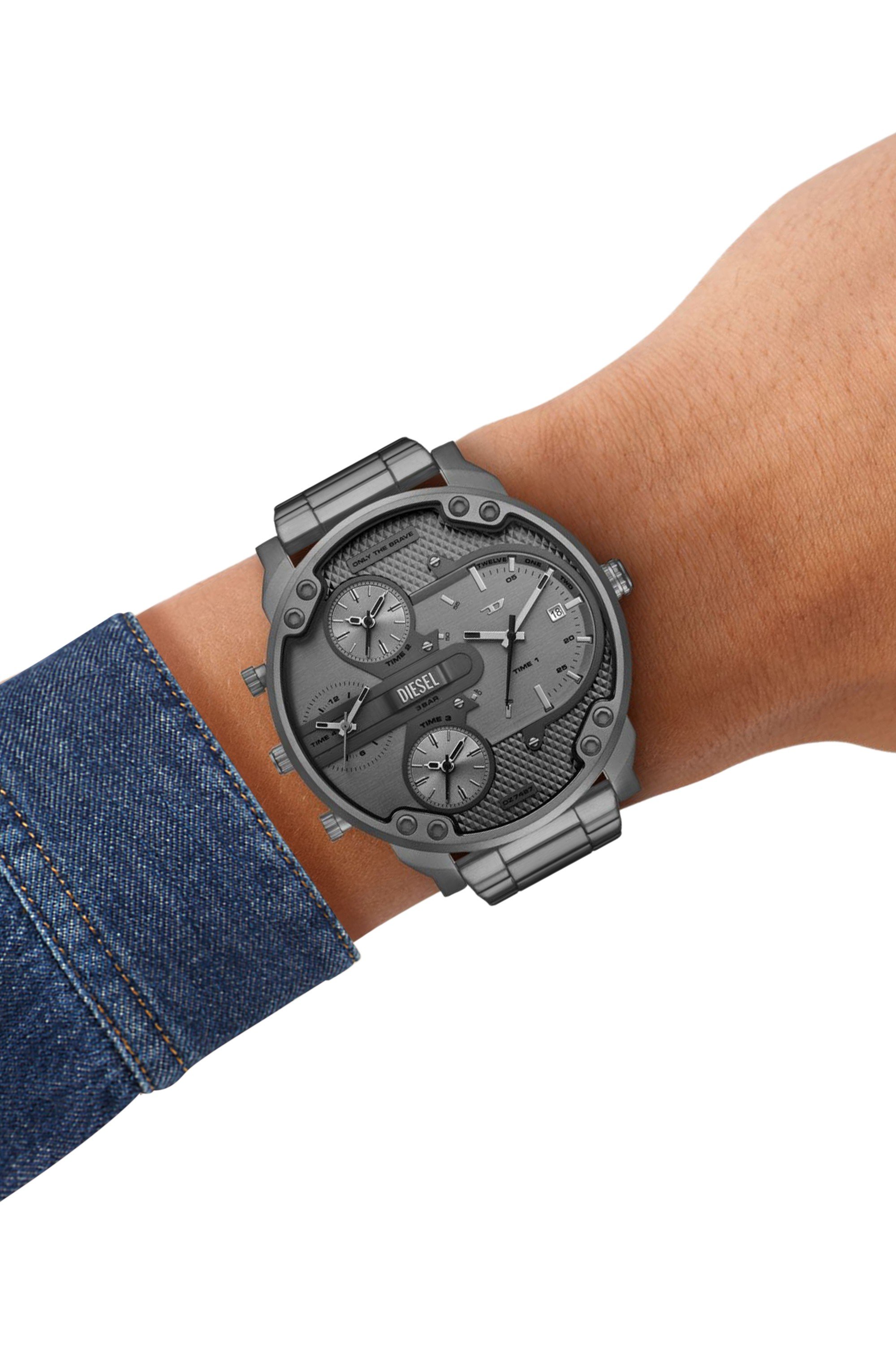 White Diesel Mr. Daddy Slim Multi Movement Gray Stainless Steel Watch