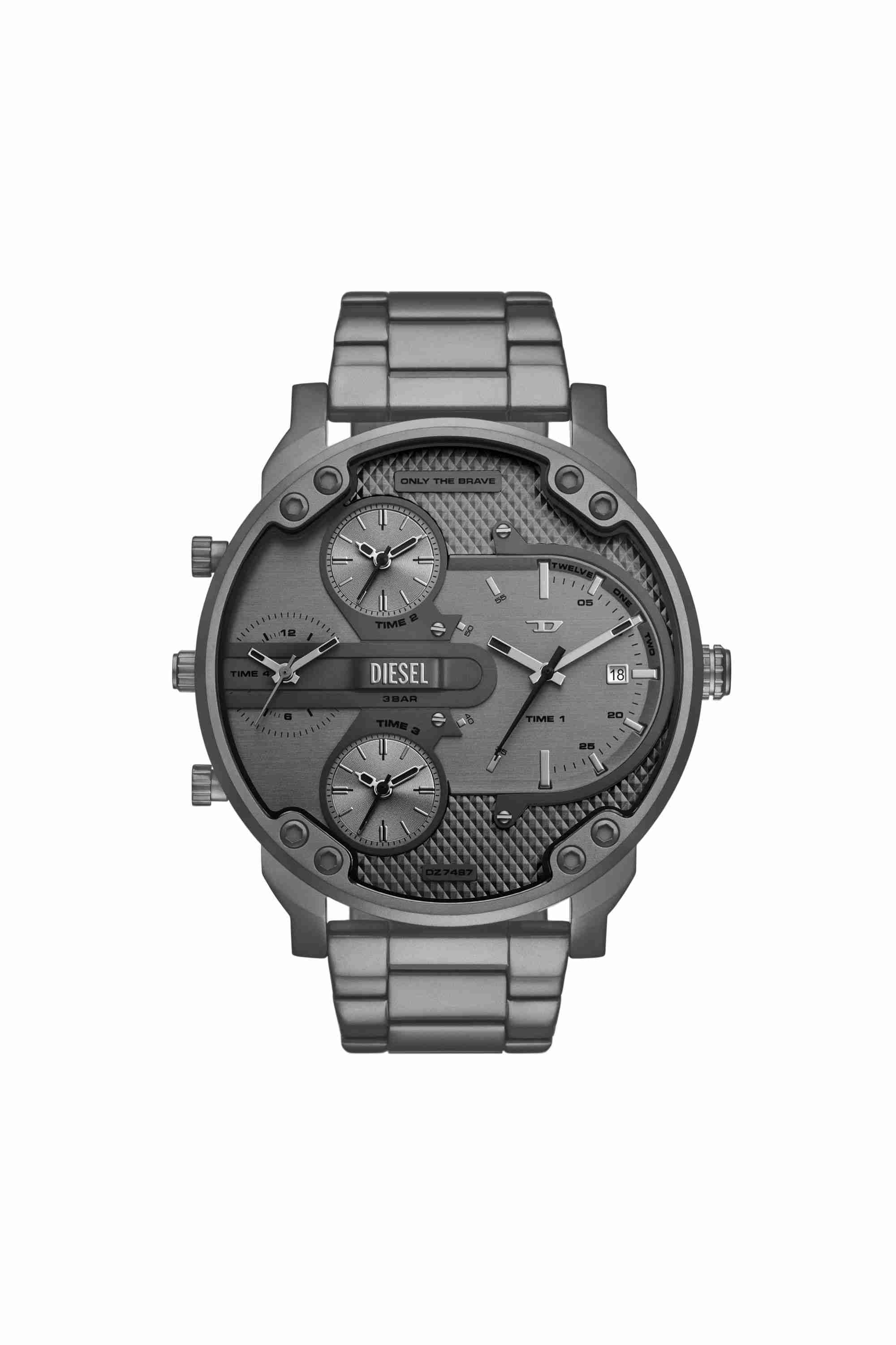 White Diesel Mr. Daddy Slim Multi Movement Gray Stainless Steel Watch