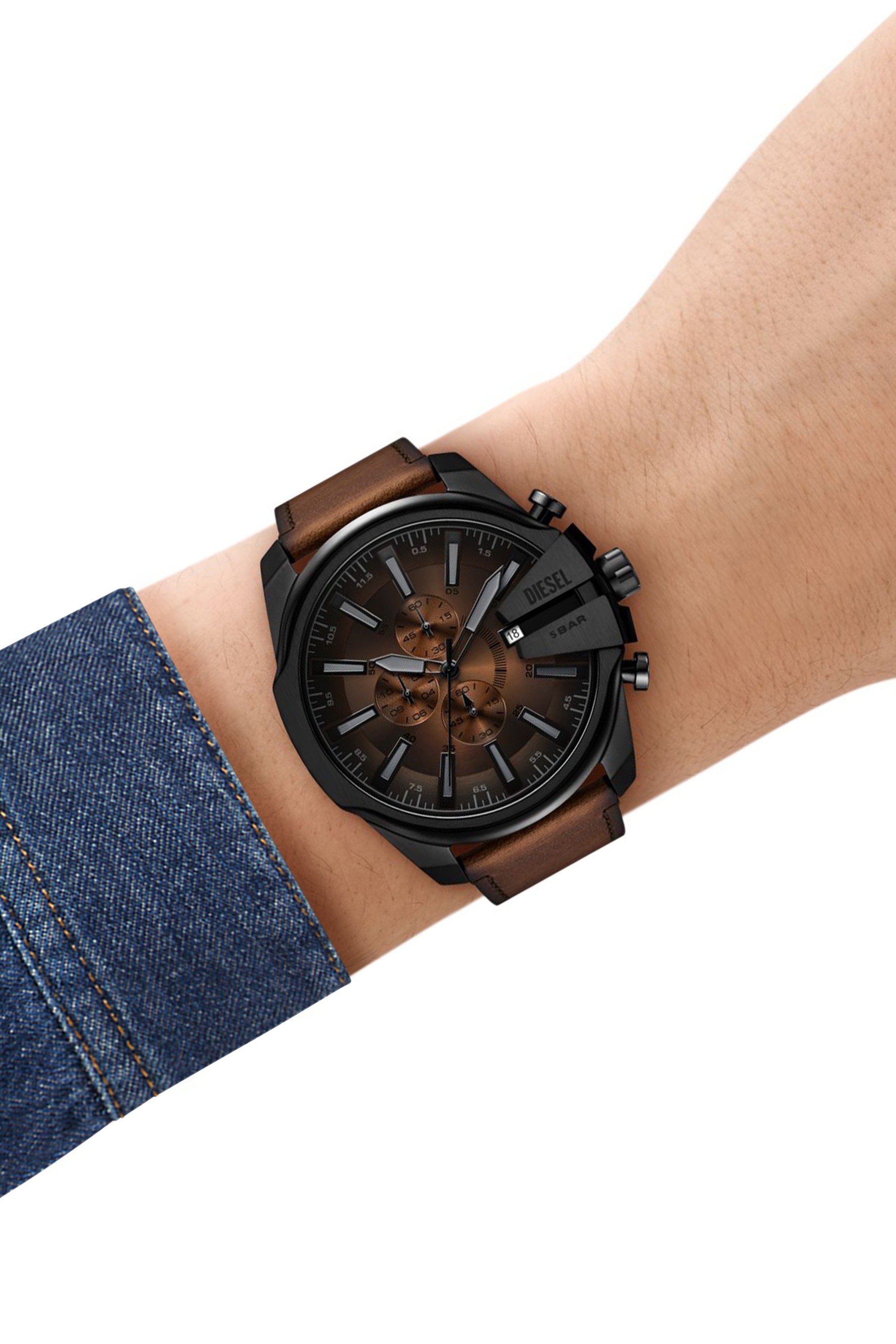 Brown Mega Chief Slim brown leather watch