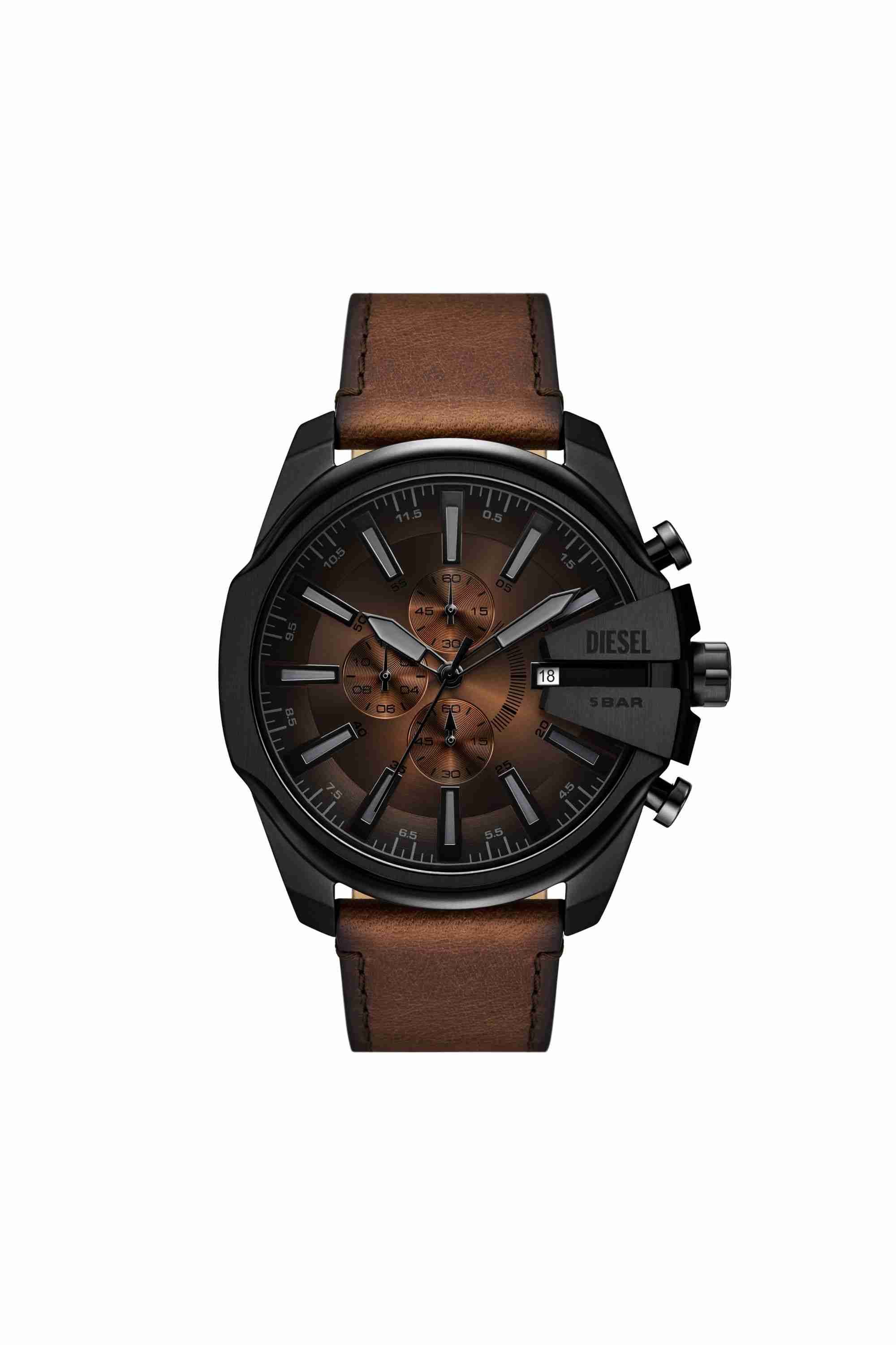 Brown Mega Chief Slim brown leather watch