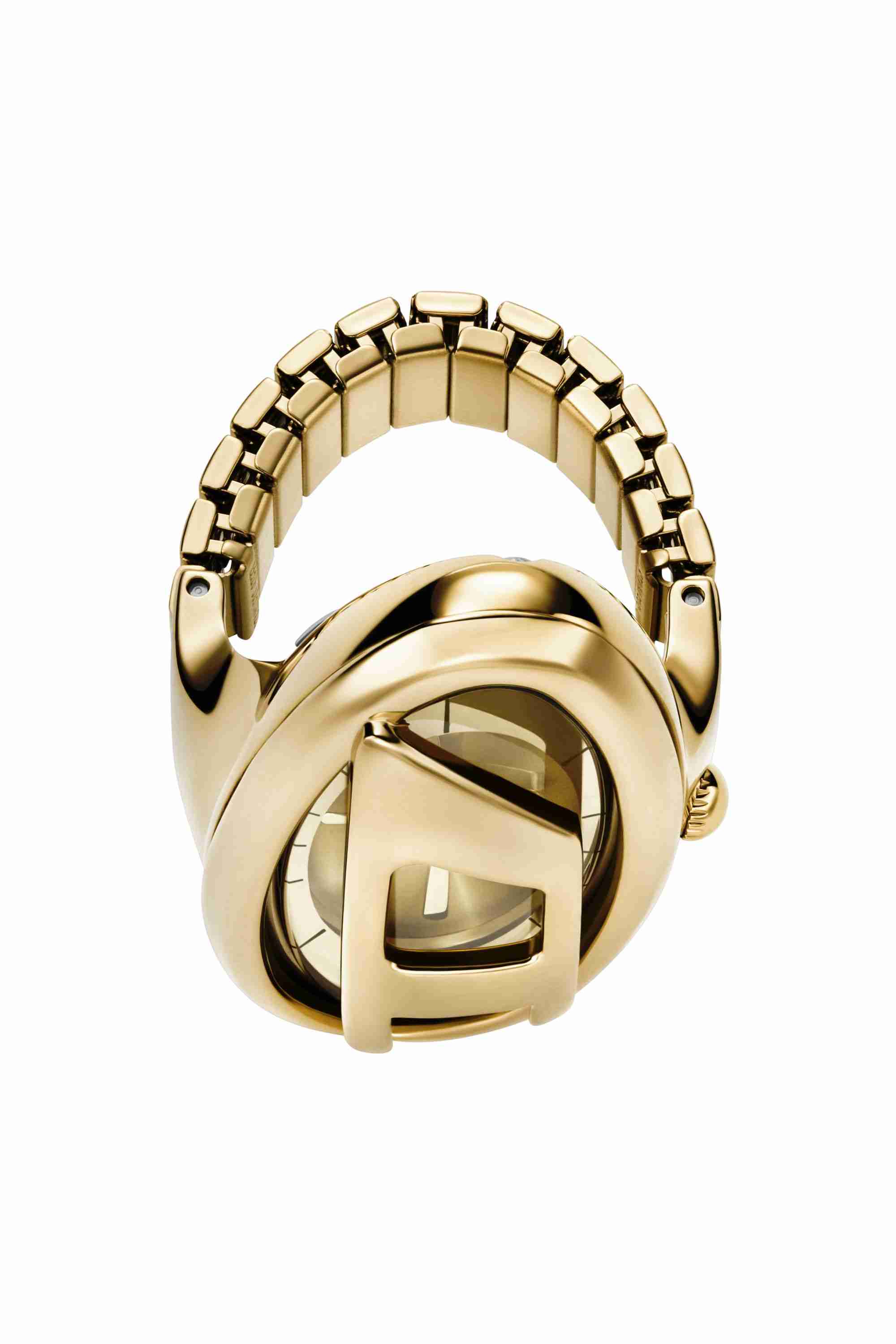 Gold D-Era gold-tone stainless steel ring watch