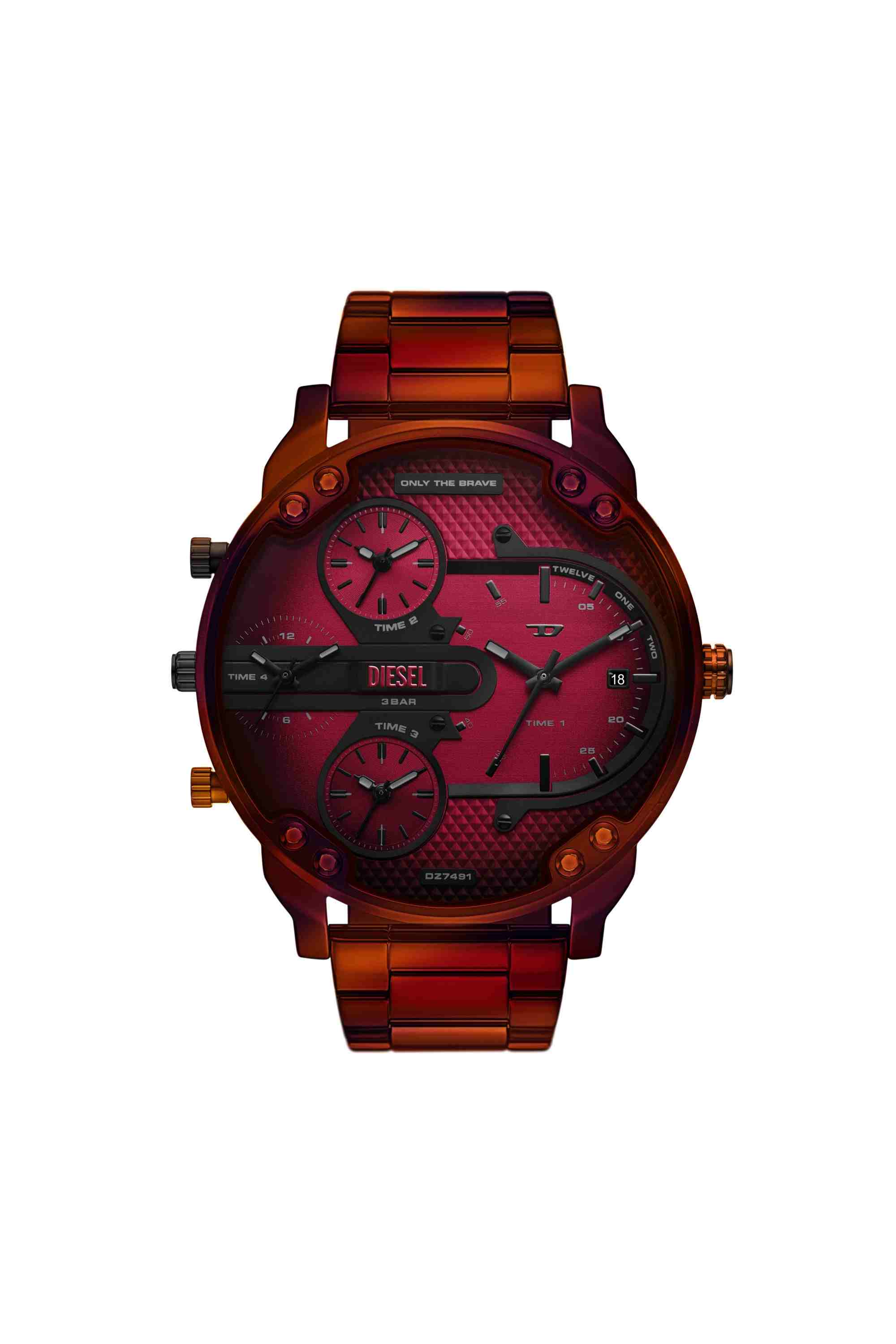 Red Mr. Daddy Slim red stainless steel watch
