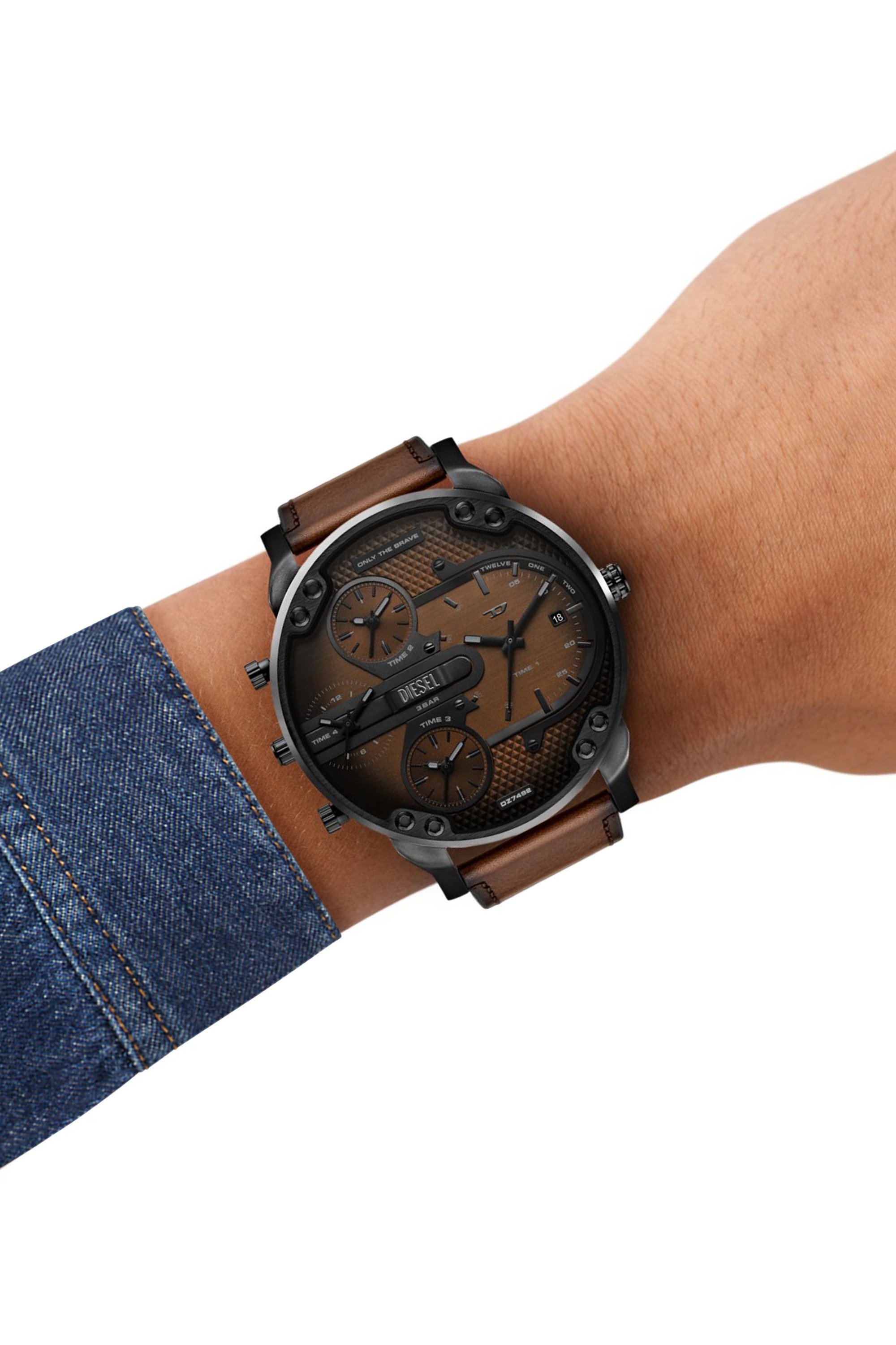 Brown Mega Chief Slim brown leather watch