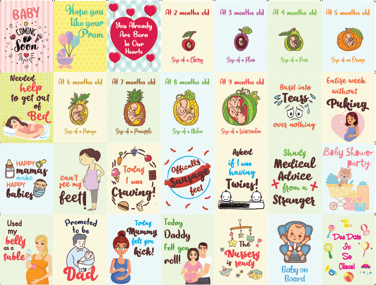 Shooting Star Pregnancy Milestone Cards