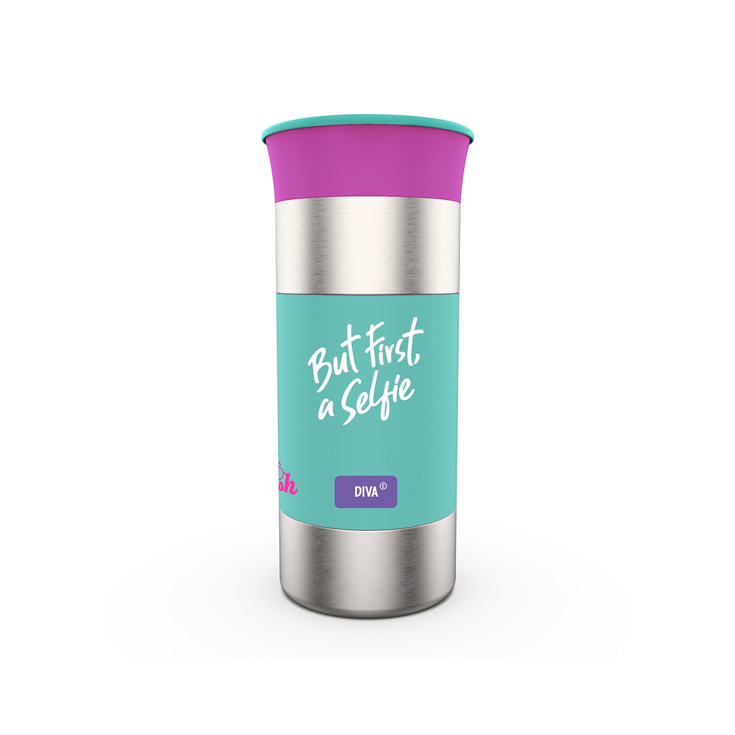 Rabitat 360 Playmate Insulated Tumbler Diva 390 ml For Kids of Age 3Y+, Multicolour