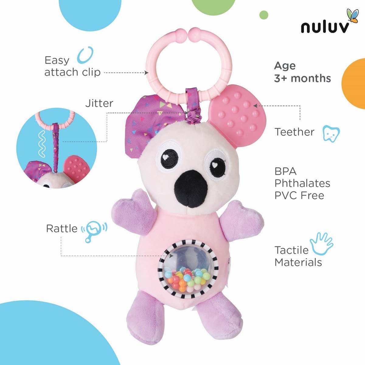 Nuluv Jittery Koala Multicolour For Kids Ages 3M+
