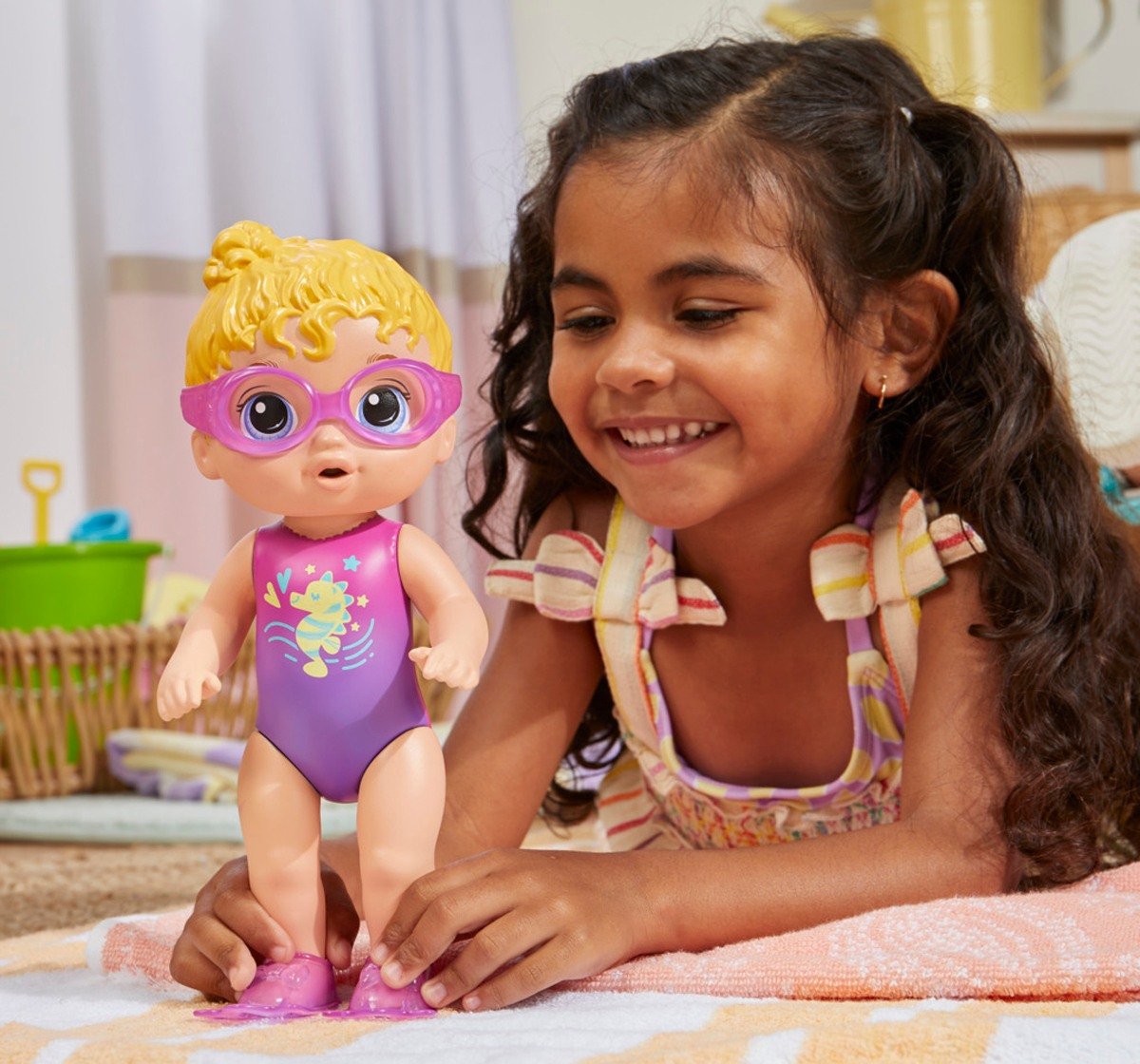 Baby Alive Sunny Swimmer Doll with Blonde Hair 10-Inch Water Baby Dolls for Kids Age 3+ Years