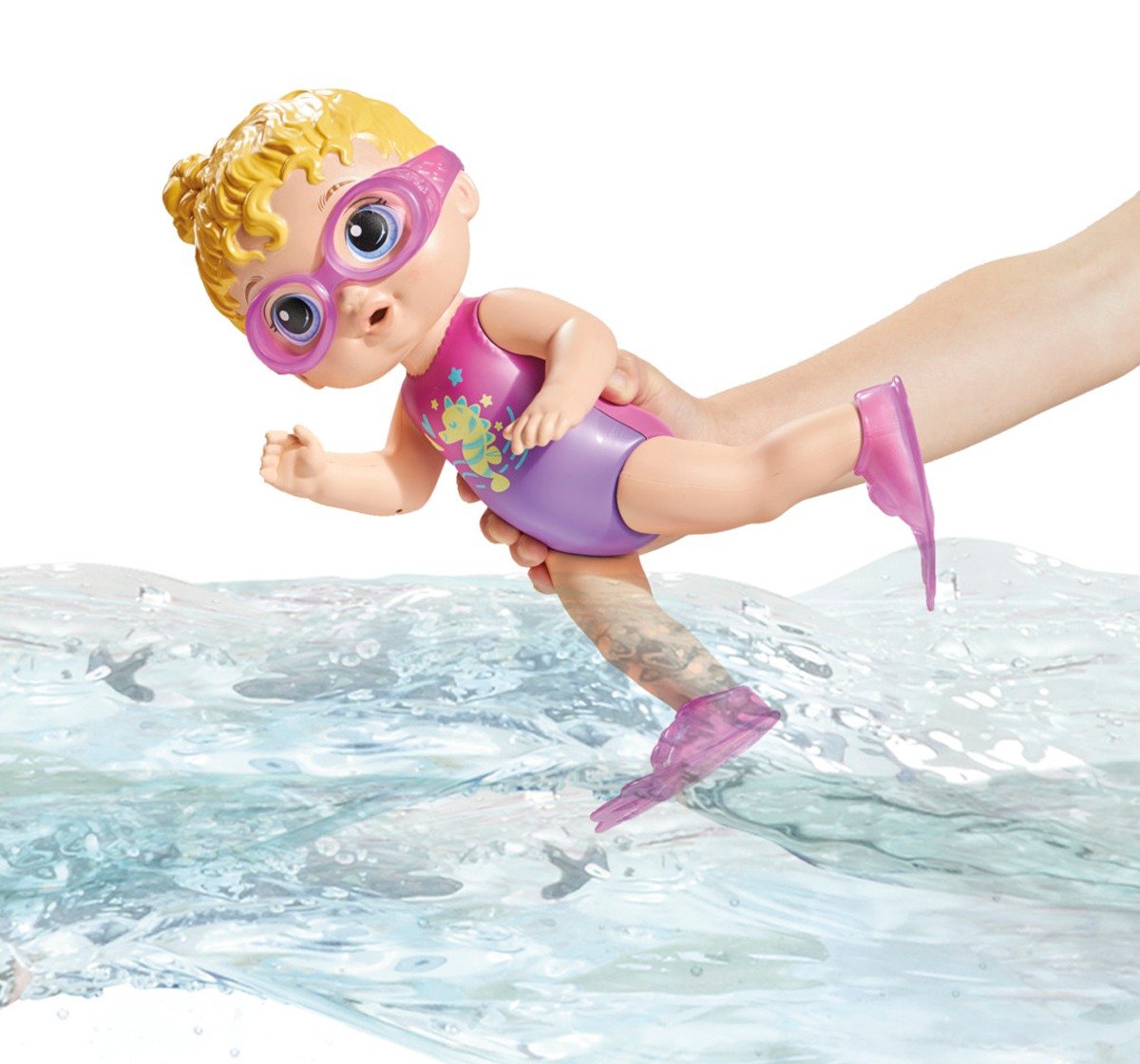 Baby Alive Sunny Swimmer Doll with Blonde Hair 10-Inch Water Baby Dolls for Kids Age 3+ Years