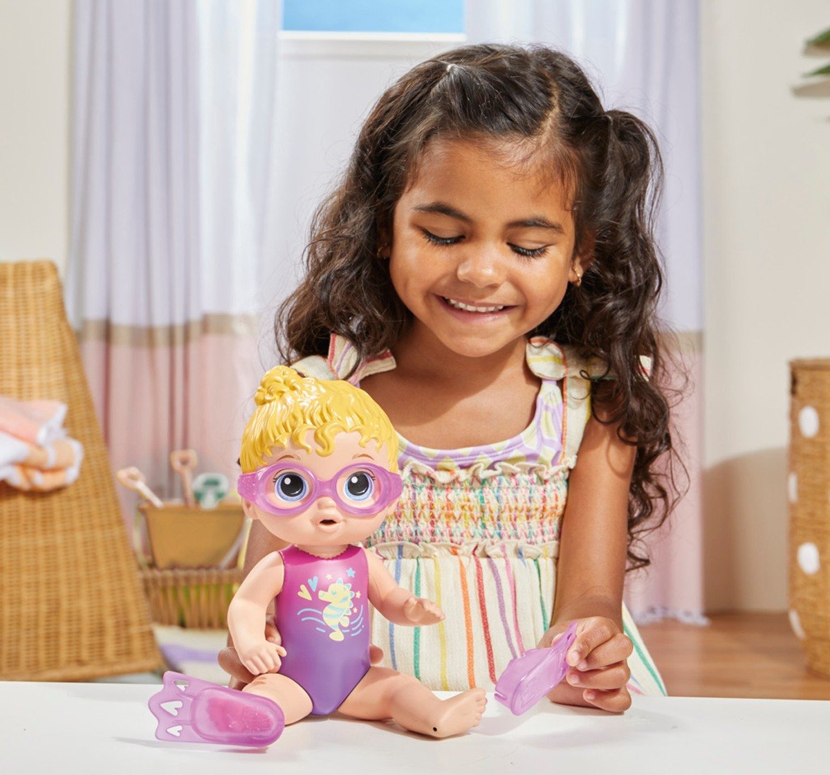 Baby Alive Sunny Swimmer Doll with Blonde Hair 10-Inch Water Baby Dolls for Kids Age 3+ Years