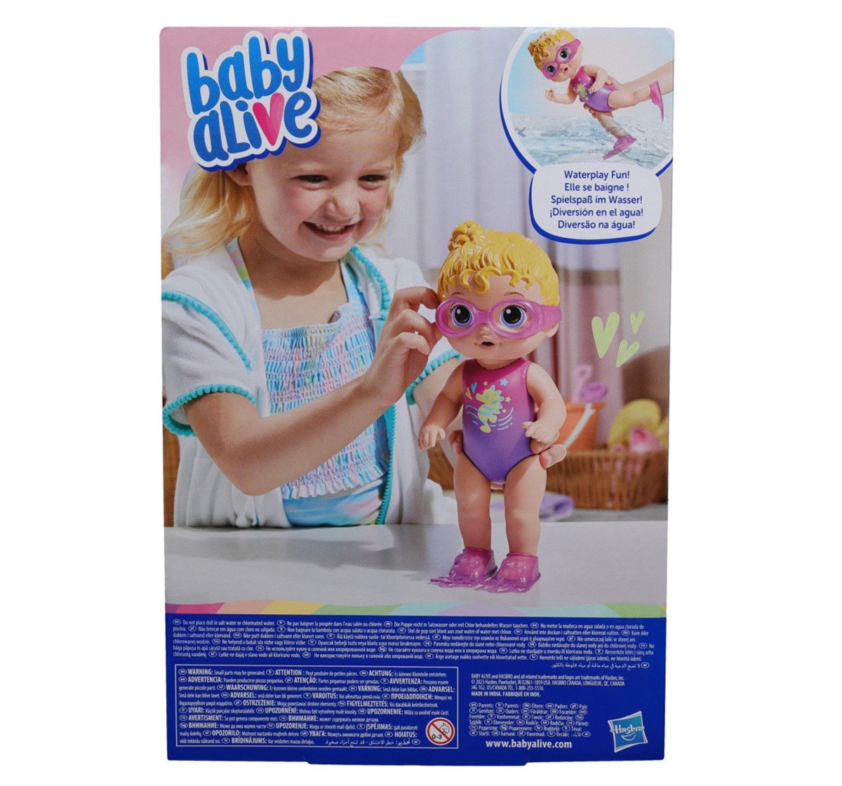 Baby Alive Sunny Swimmer Doll with Blonde Hair 10-Inch Water Baby Dolls for Kids Age 3+ Years
