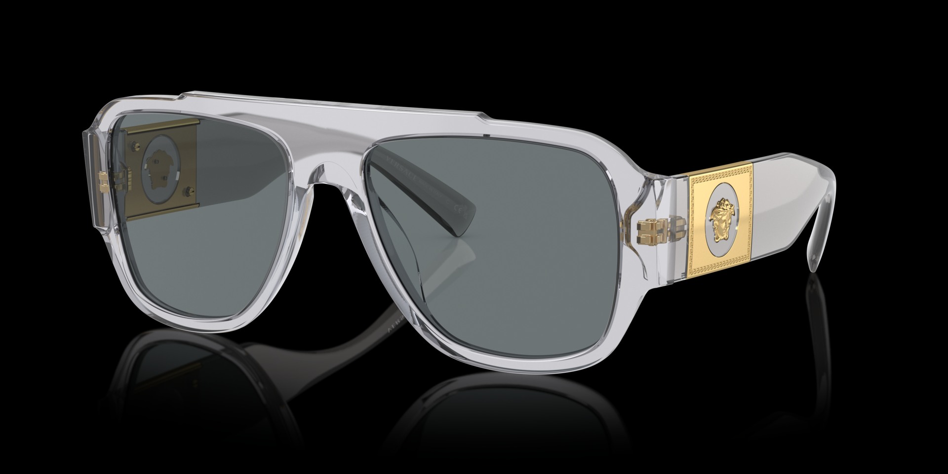 Versace Grey Acetate Man Sunglass