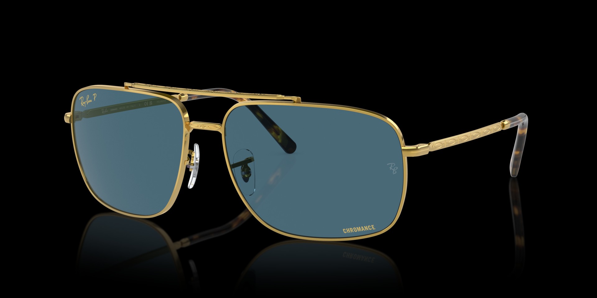 Ray-Ban Gold Metal Unisex Sunglass