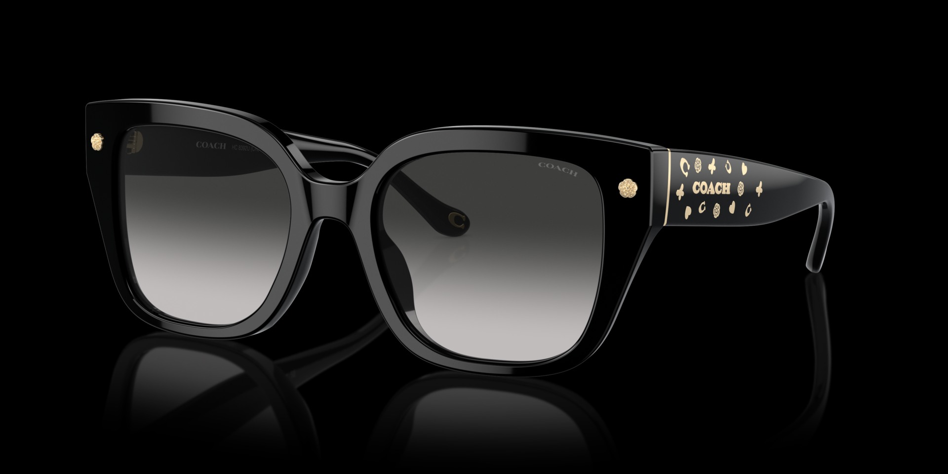 Coach Black Acetate Women Sunglass