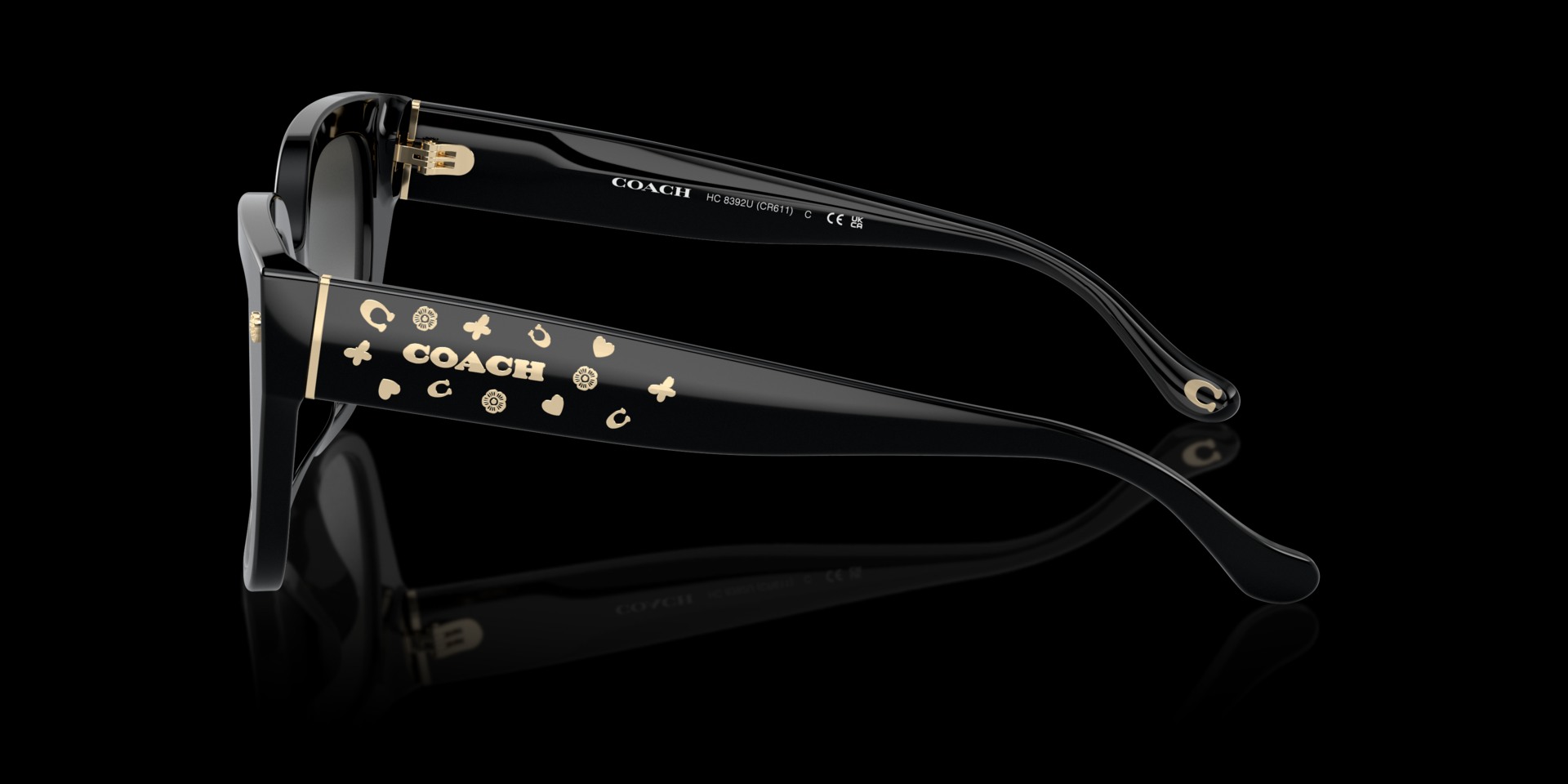Coach Black Acetate Women Sunglass