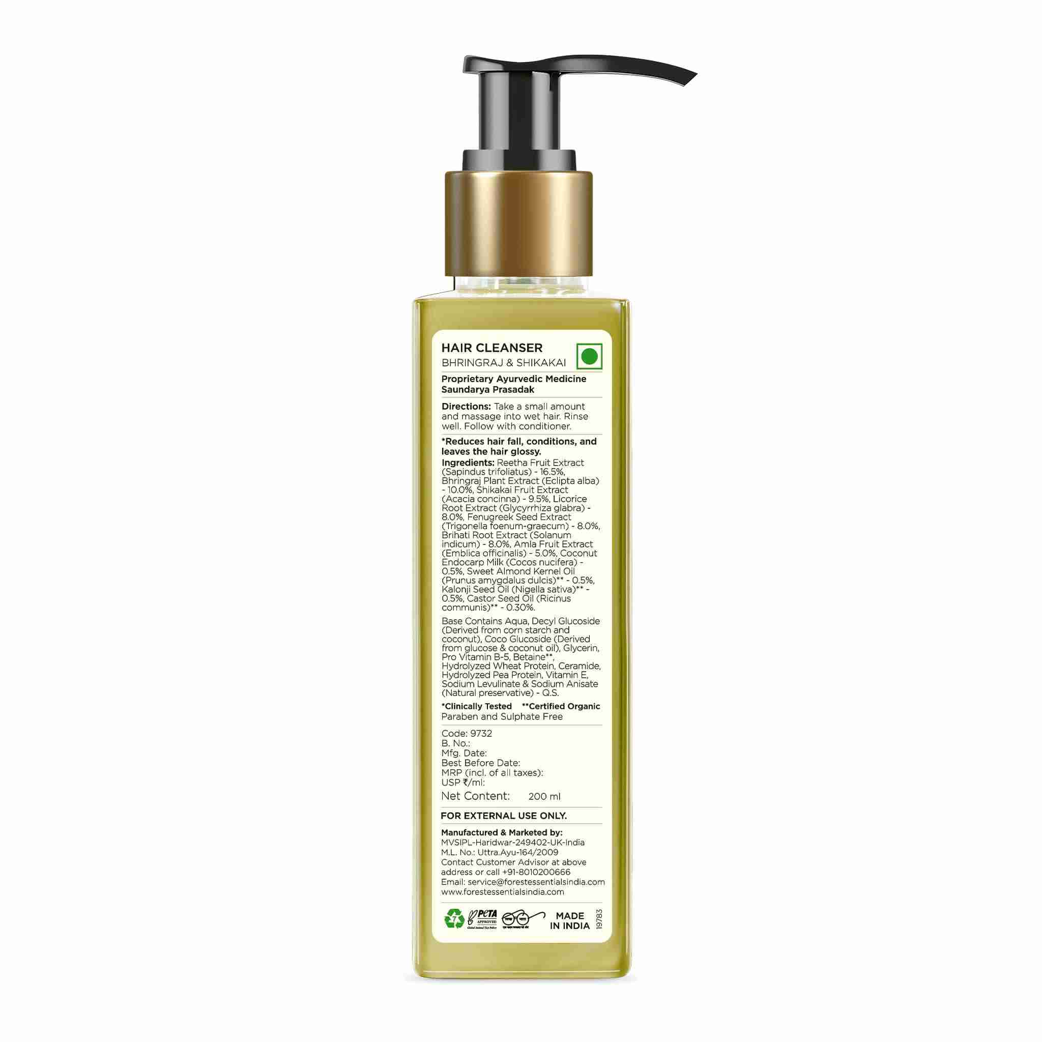 Hair Cleanser Ayurvedic Shampoo • Bhringraj & Shikakai