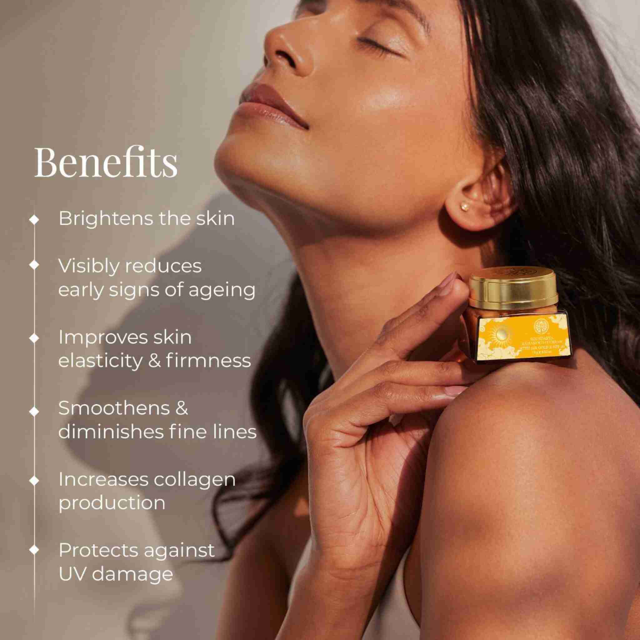 Soundarya Radiance Day Cream with 24K Gold & SPF 25 • 50g