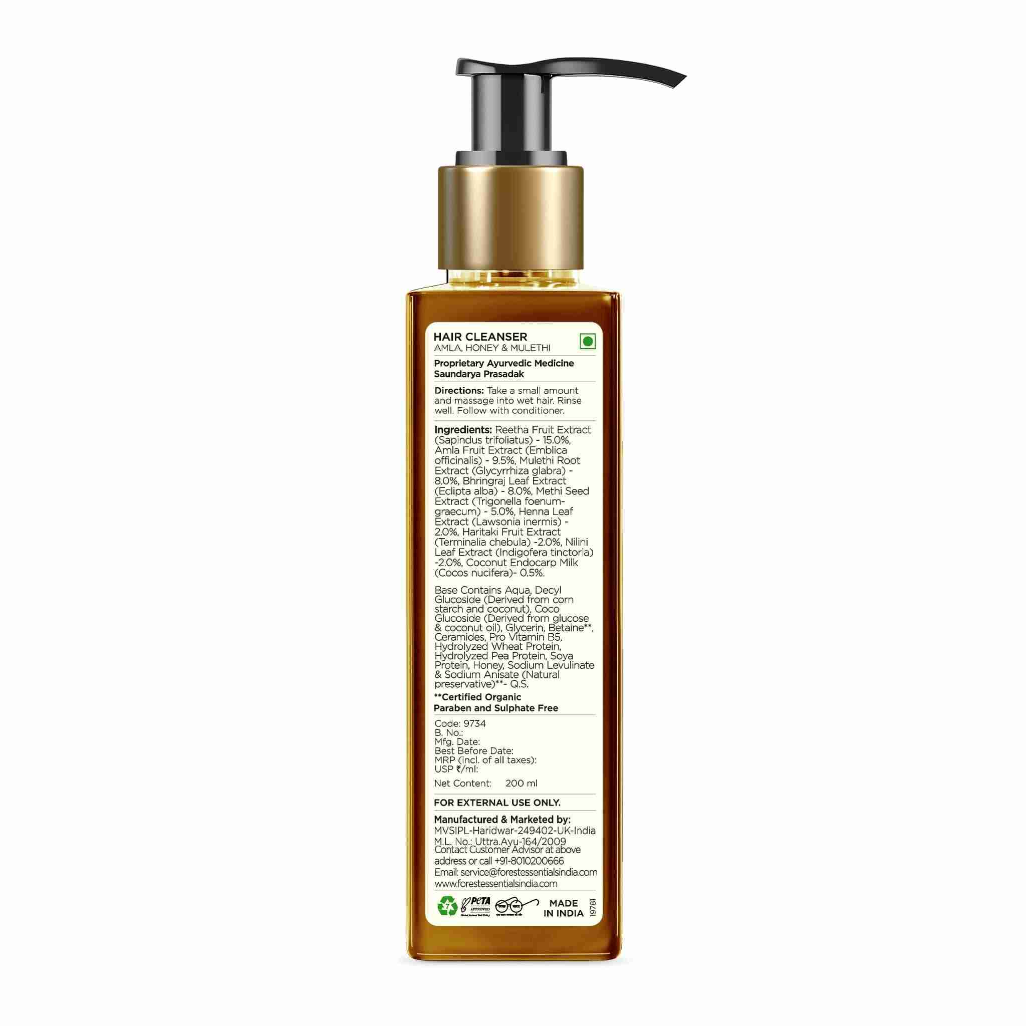 Hair Cleanser Ayurvedic Shampoo • Amla Honey & Mulethi