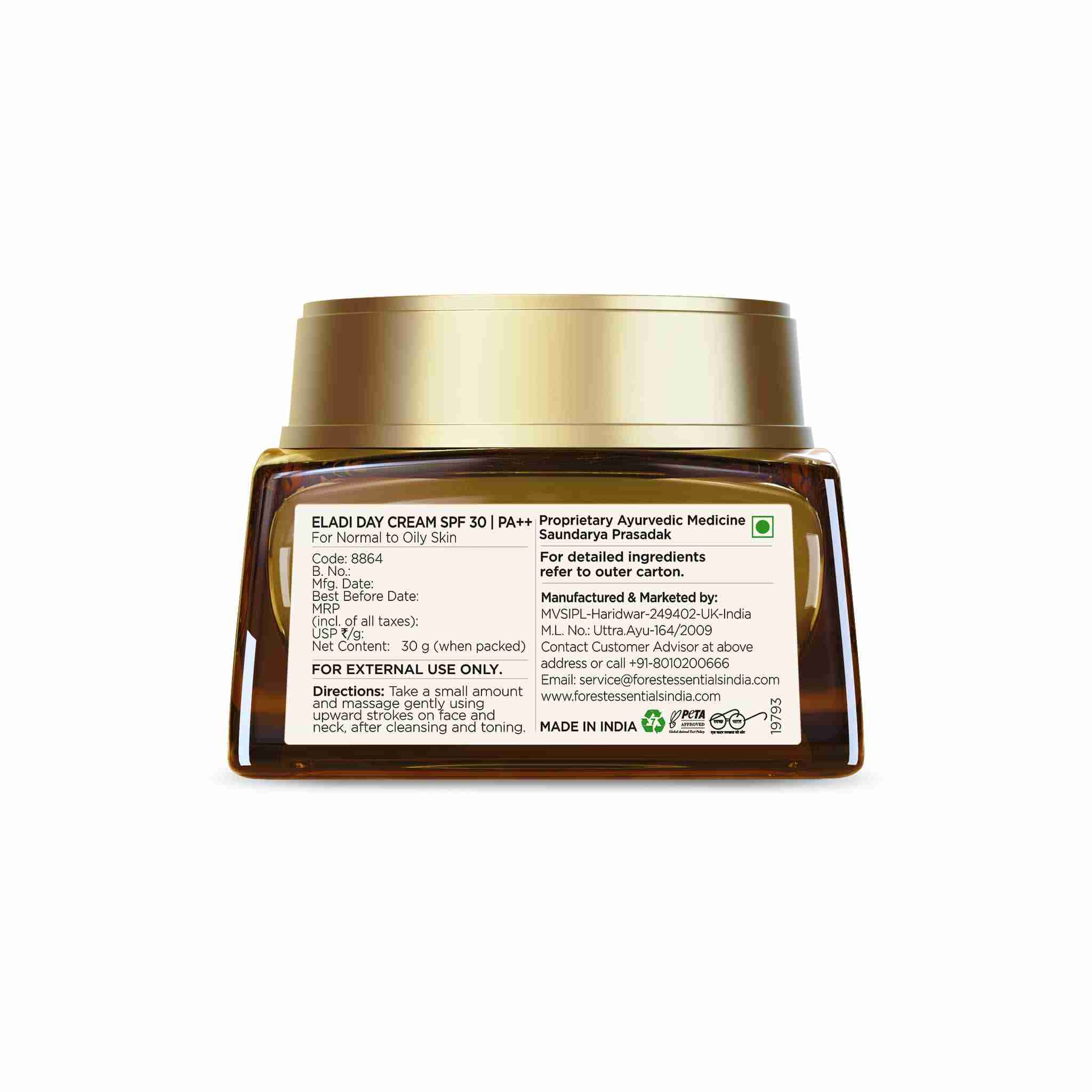 Eladi Day Cream with SPF 30 Ayurvedic moisturiser • 30g